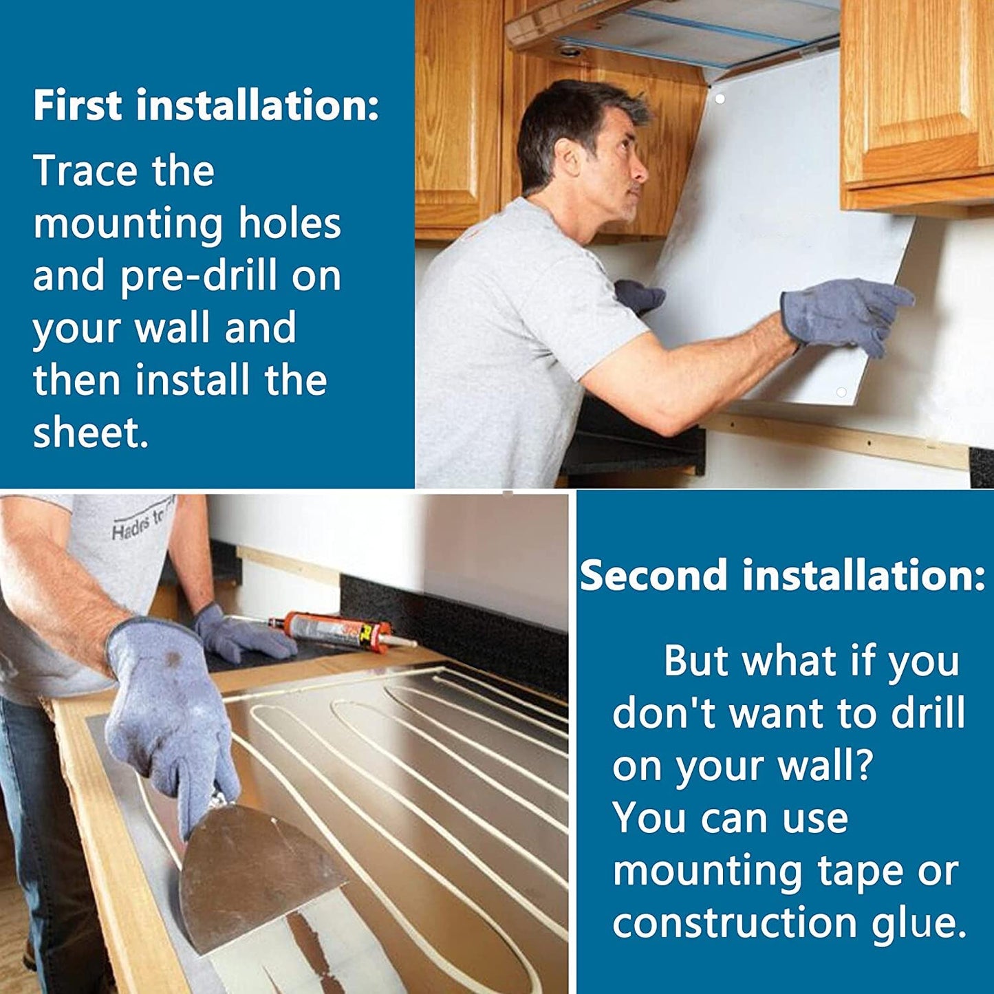 24 x 30-inch Reversible Stainless Steel Backsplash for Kitchen wall,Splatter Guard and Cooking Shield, Range Hood Accessories to Keep Kitchen Clean, Four Pre Drilled Holes for Easy Installation