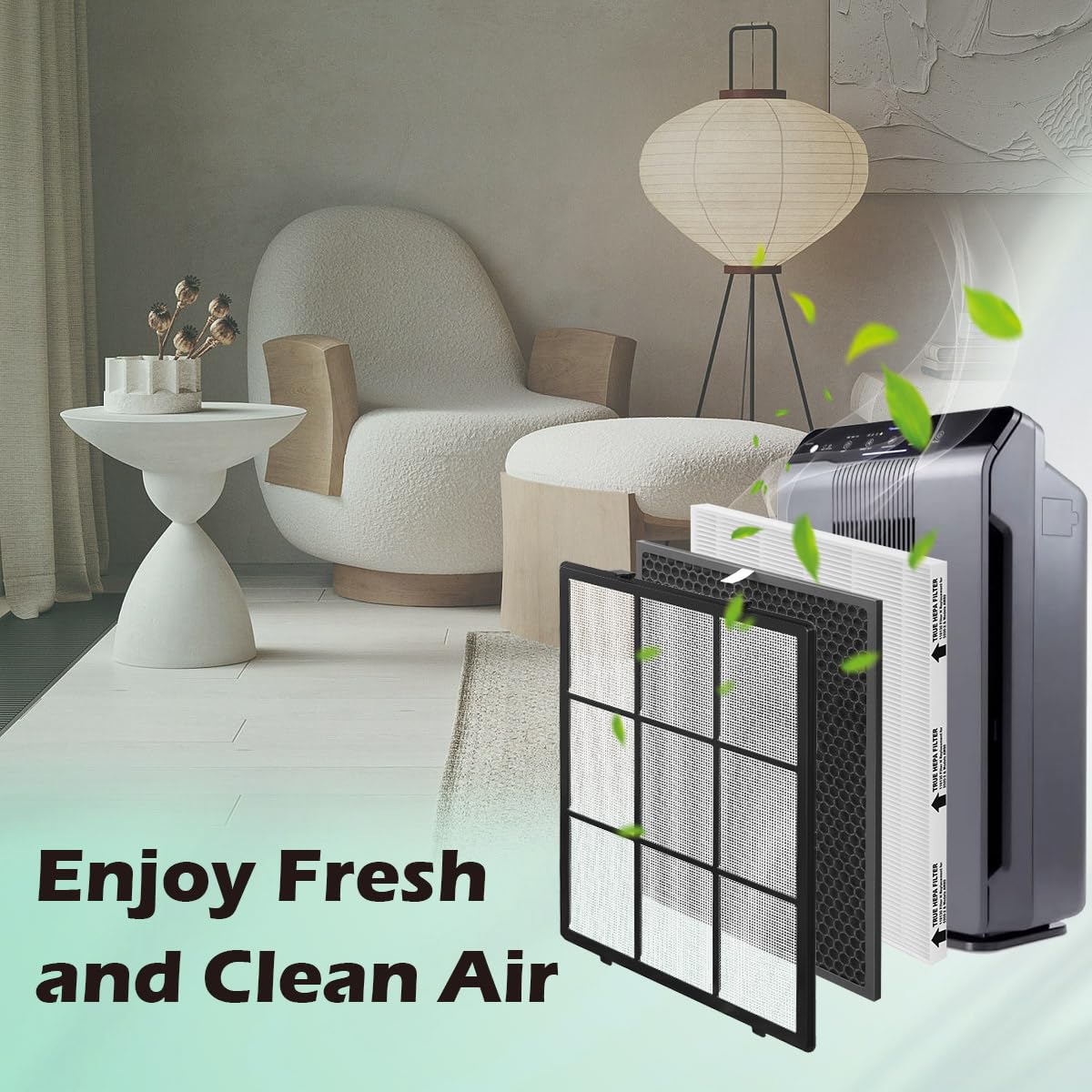 SAKEGDY 116130 Replacement Filter H fit for Winix 5500-2 Air Cleaner Purifier and Winix AM80, Package Contain 1 Washable Pre-Filter+1 Premium Filter+1 Activated Carbon Filter Combo Pack
