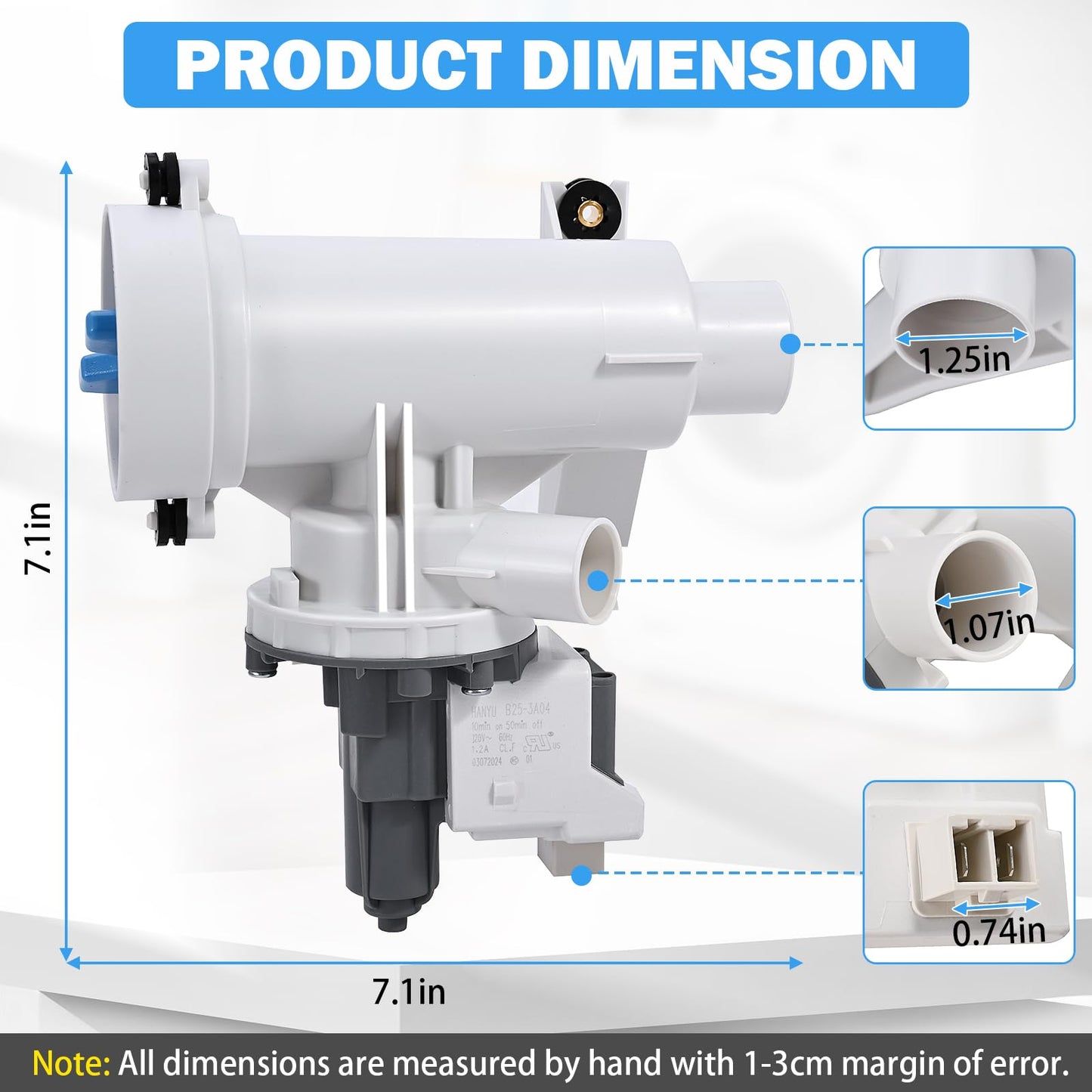 Upgraded WH11X29539 Washer Drain Pump & Filter Assembly Compatible with GE Front Load Washer, Replaces WH11X39237 AP6986715 PS16217203 EAP16217203 4962370 B25-3A04 PD00065822
