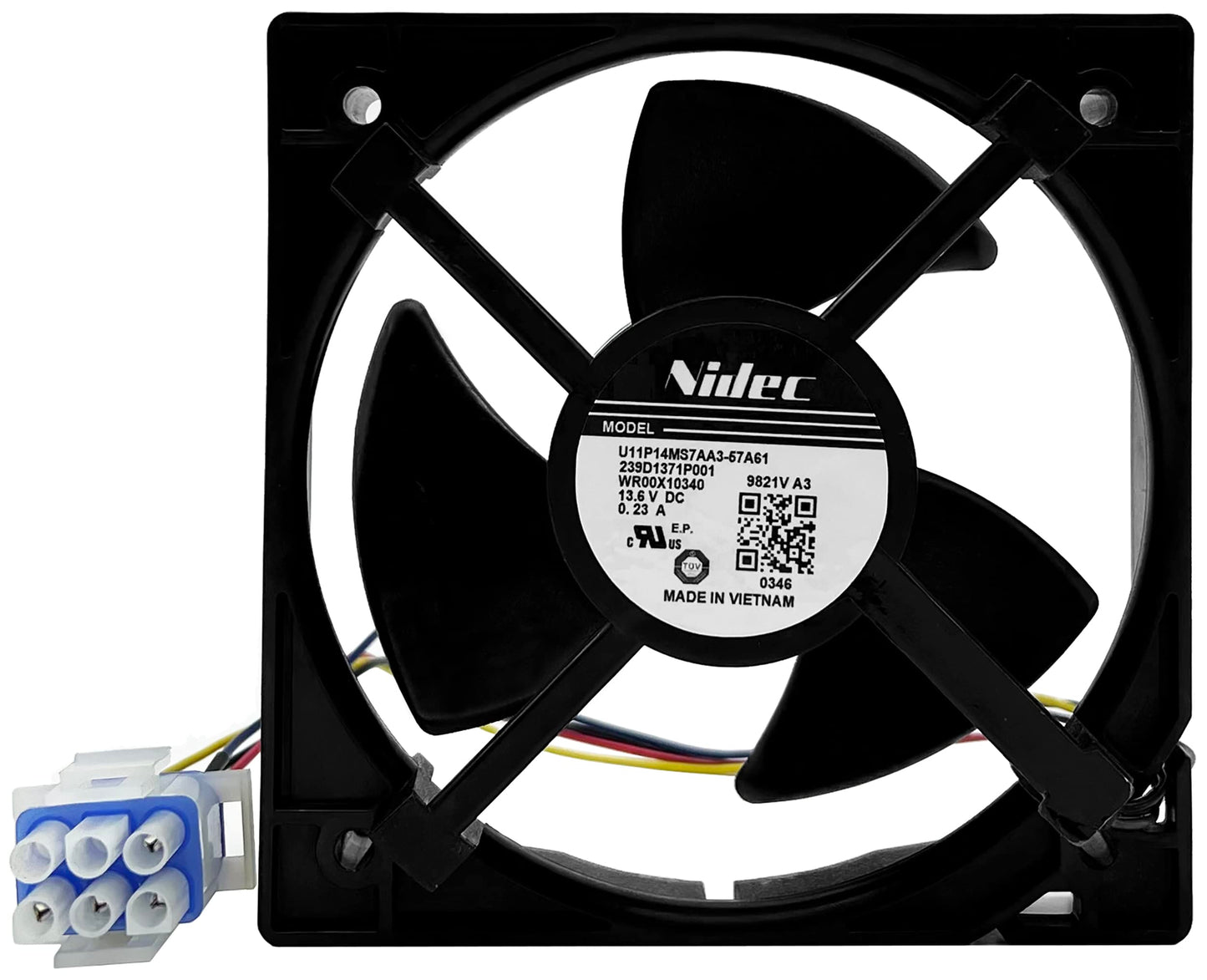 WR60X25858 Refrigerator Evaporator Fan Motor for GE, Replace WR60X10340 U11P14MS7AA3-57A61, PD00054264, EAP12727431, PS12727431, AP6891698, 4931166