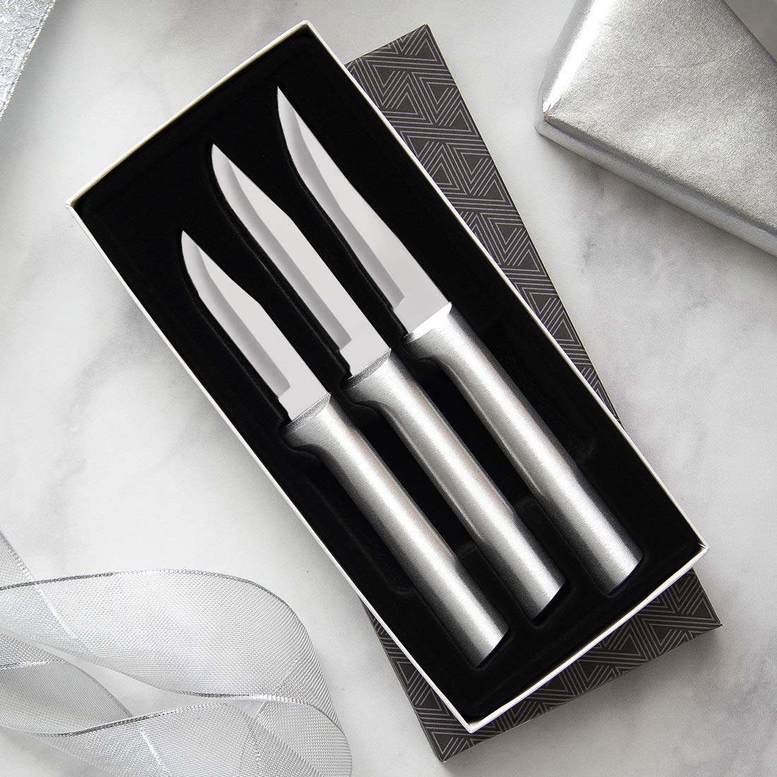 Rada Cutlery Paring Knife Galore Gift Set (S01), 3-Piece Knife Set, Stainless Steel Blades, Sliver Handle