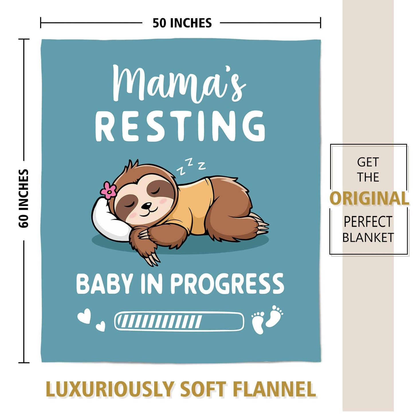 New Mom Gifts for Pregnant Women, Pregnancy Gifts for Expecting Mom, Funny Maternity Blanket Gift for Mama to be, First Time Moms, Mothers Day Birthday Gift for Pregnant Women, (60'' X 50'', Cyan)