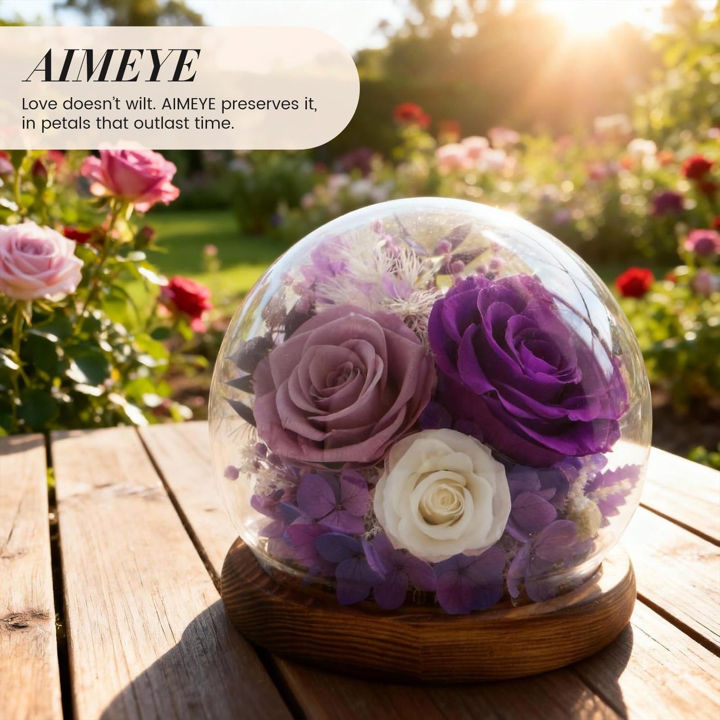 Mothers Day Flowers Gifts for Mom,Forever Preserved Roses in Glass Dome,Mothers Day Roses Gifts for Wife Mom Women Grandma from Daughter,Fresh Flowers for Delivery/Purple
