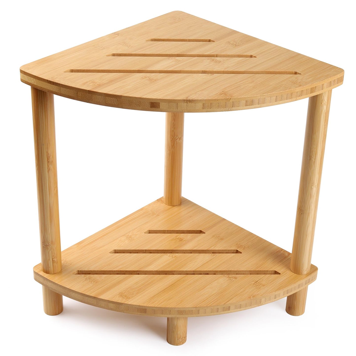 GUGIGIP Upgraded Bamboo Corner Shower Stool for Inside Shower Waterproof,2-Tier Shower Foot Rest with Storage Shelf,Corner Shower Shelf Bench Caddy Shaving Leg,Bath Seat,Gifts for Women Mom