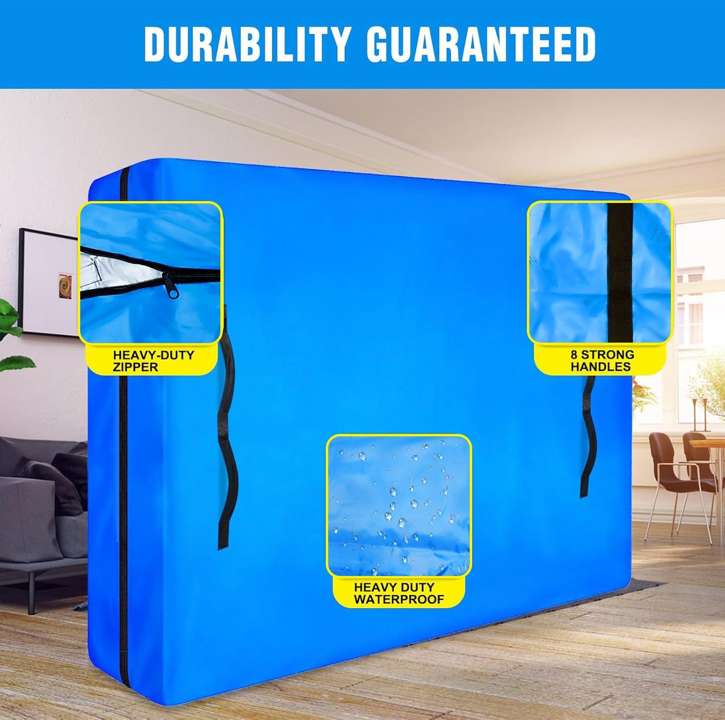 ANALIM Mattress Bags for Moving and Storage, Zippered Mattress Storage Bag with 8 Strong Carrying Handles, Cover Moving Supplies Reusable Mattress Protector (King)
