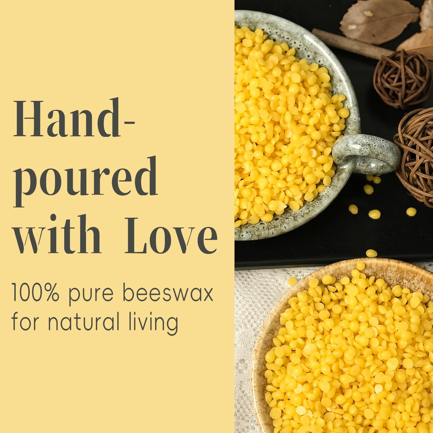 8 Packs Beeswax Candles, 2x5 Inch Natural Beeswax Pillar Candles, 400-Hour Total Long Burn Time, Organic Emergency Candle for Home Decor, Gift Sending, Smokeless & Dripless
