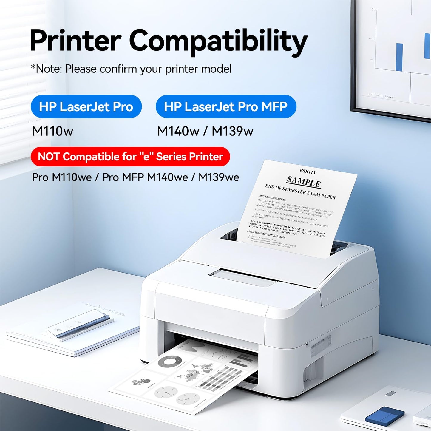 141A Toner Cartridges (Black 2-Pack with Chip) - Replacement for HP 141A W1410A 141X W1410X Toner Cateridge - Compatible with Laserjet M110w MFP M139w M140w Printer