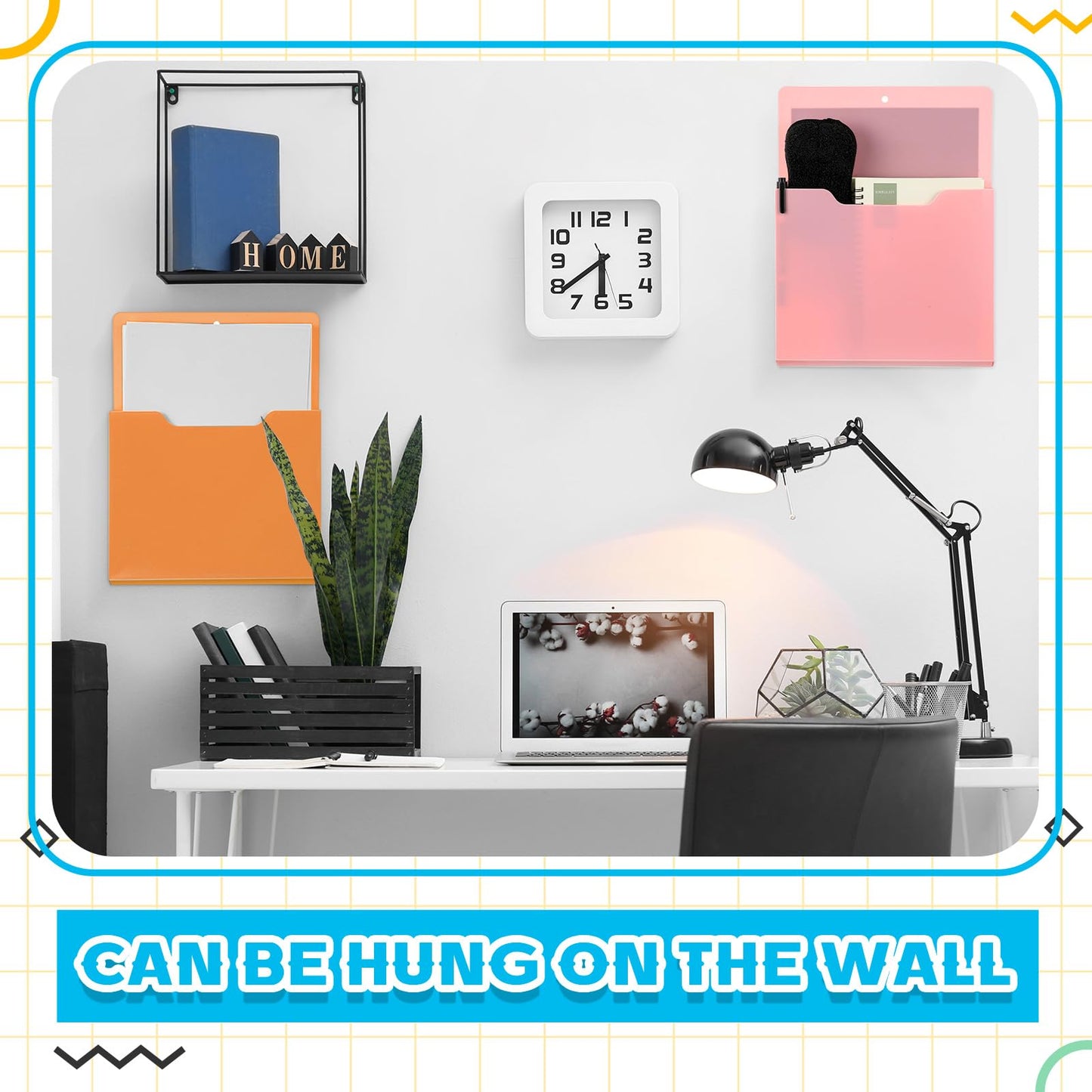Gilprop 8 Pack Magnetic File Holder Magnetic Wall File Folders Organizer Classroom Storage Refrigerator Magazine Holder for Whiteboard Mail Letters Paper Teacher Office(10x13in,Classic,Morandi)