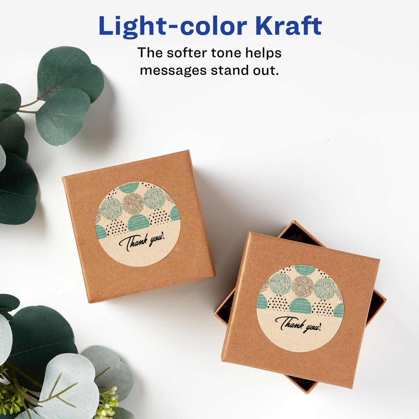 Avery Kraft Brown Round Labels with Sure Feed Technology, 2.5" Diameter, Print to the Edge, Laser/Inkjet Printable Labels, 2 Packs of 22808, 450 Total (5639)