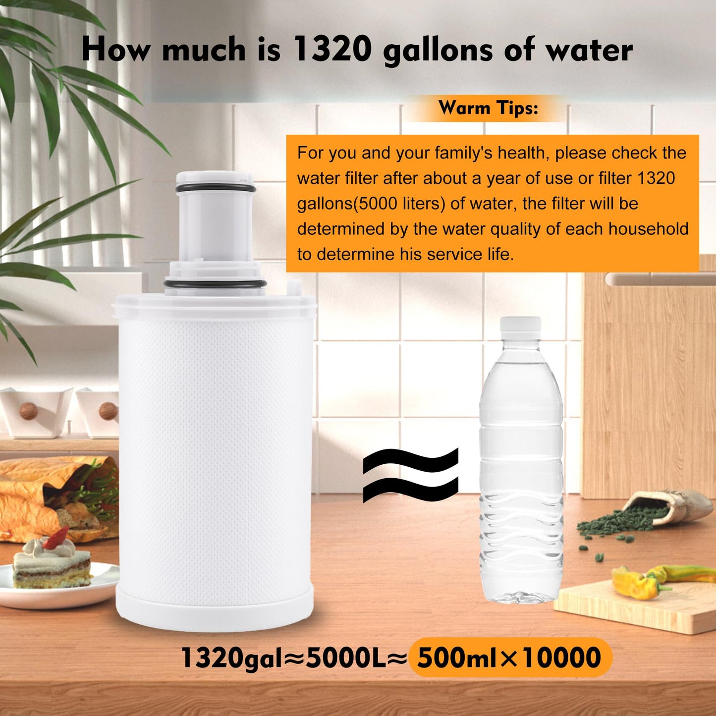 100186 Water Filter Replacement Compatible with Amway eSpring Water Purifier, CTC Activated Carbon, Effectively Adsorbs Harmful Elements, Retains Beneficial Minerals. Lasts 1 Year or Filters 1320 gal