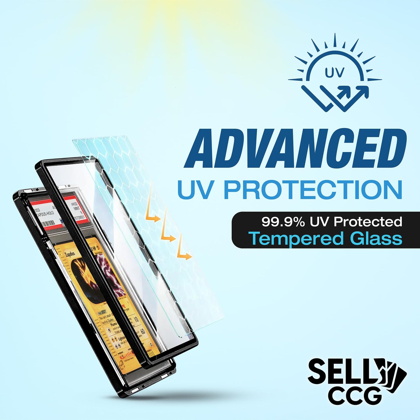 (3-Pack) SellCCG PSA Slab Case Graded Card Guard PSA, TAG & CGC Metal Magnetic UV Protection Glass Display Bumper Box Protector