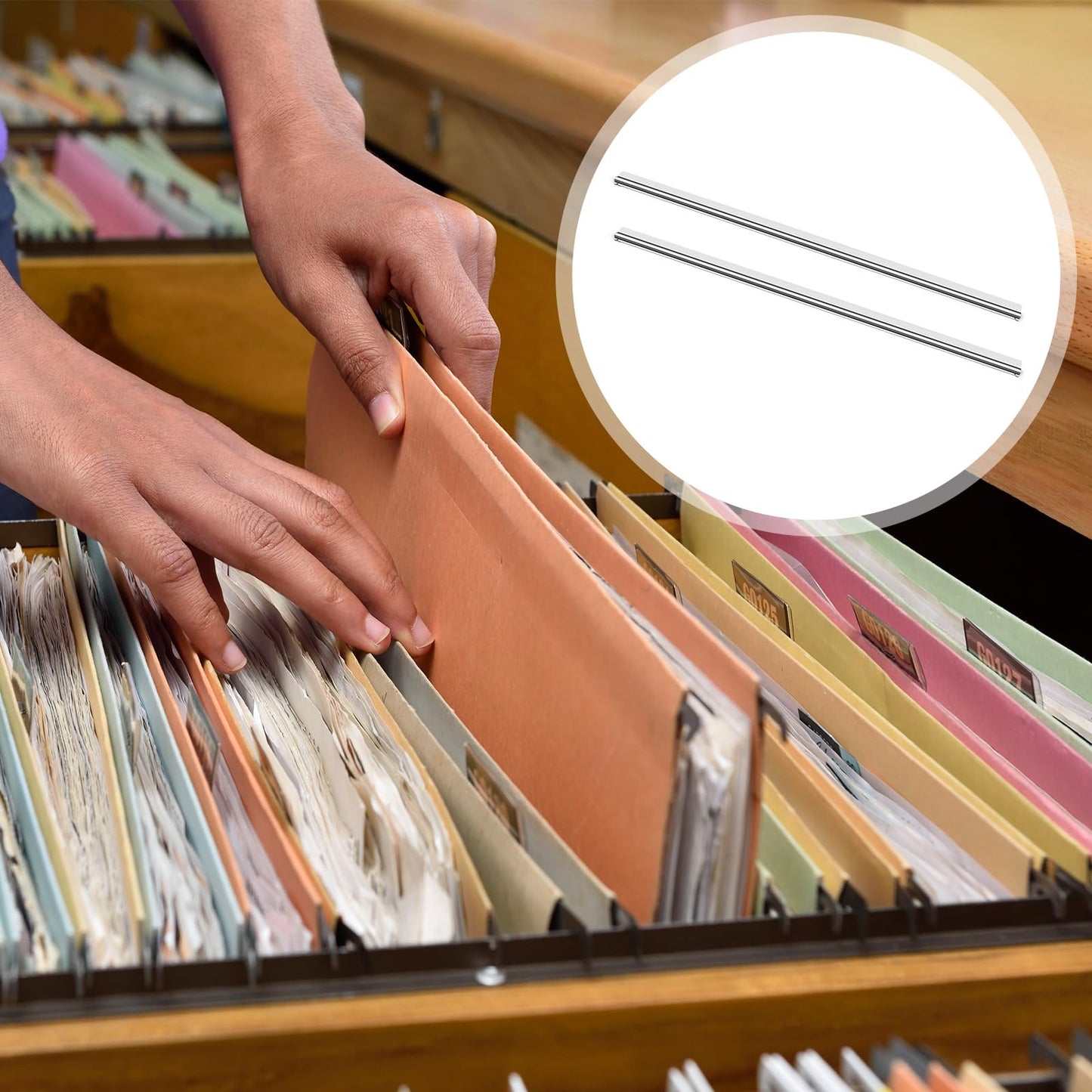 MorningRo 2 Pack Lateral File Bars File Cabinet Rails for 36" Wide Hanging File Folders Old Style Filing Cabinets Drawer Accessories