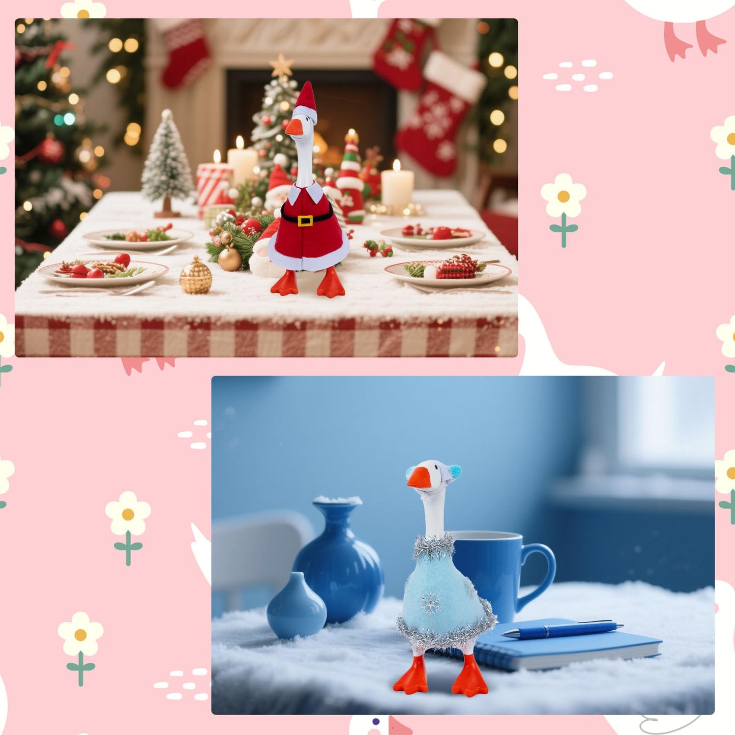 Neowedding 8 Set Desk Goose Outfits Holiday Set – 7 Inch Goose Outfits Felt Clothes, Cute Decor Accessories for Magnetic Desk Geese or Duck Statue for Spring, Summer, Independence Day and more