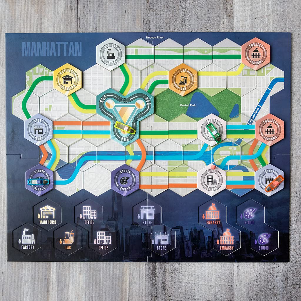 Maglev Metro Board Game, Strategy Board Game for Adults and Family, Tile Laying, Engine Building, Fun Pick Up and Deliver Gameplay, Futuristic Theme