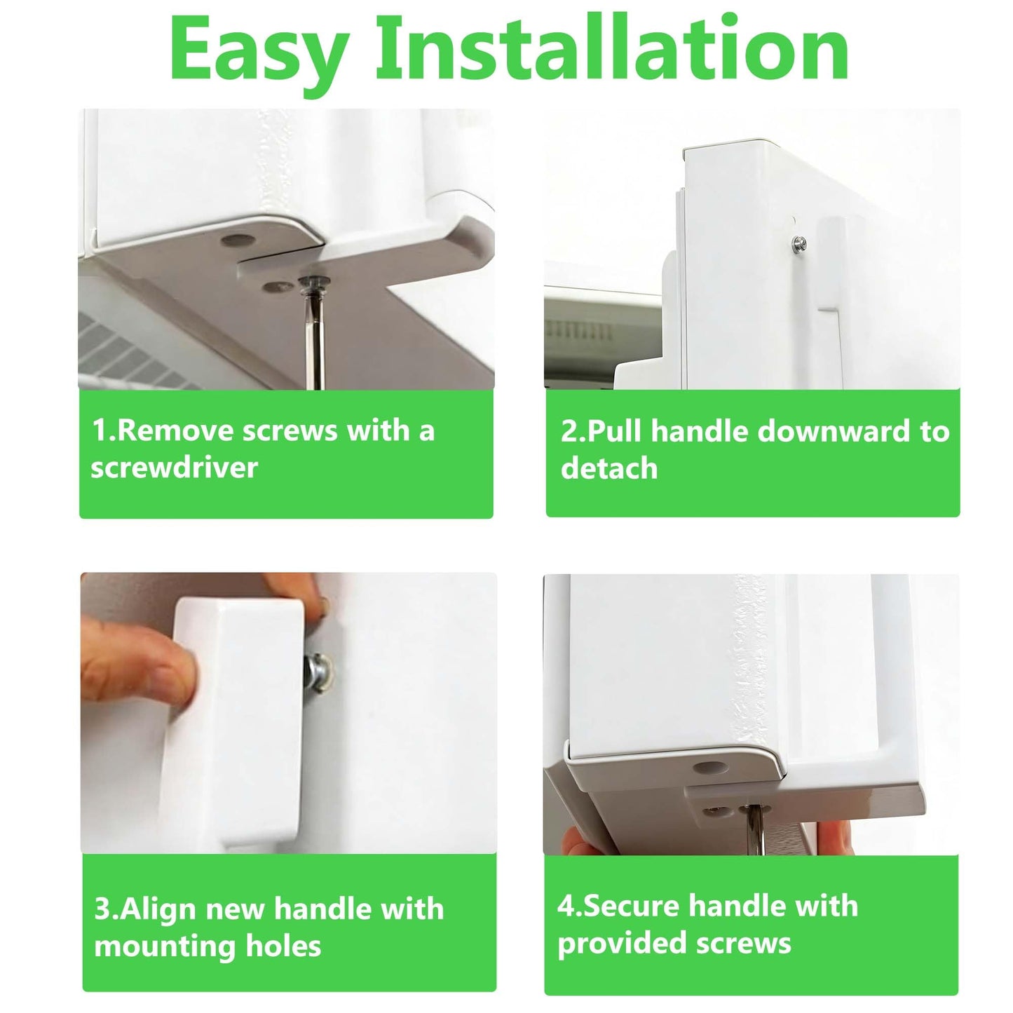 WR12X32352 White Door Handle Set for GE Refrigerator 丨Compatible with WR12X27039 WR12X21157 AP6985344 WR12X48765 EAP12749321 PS12749321