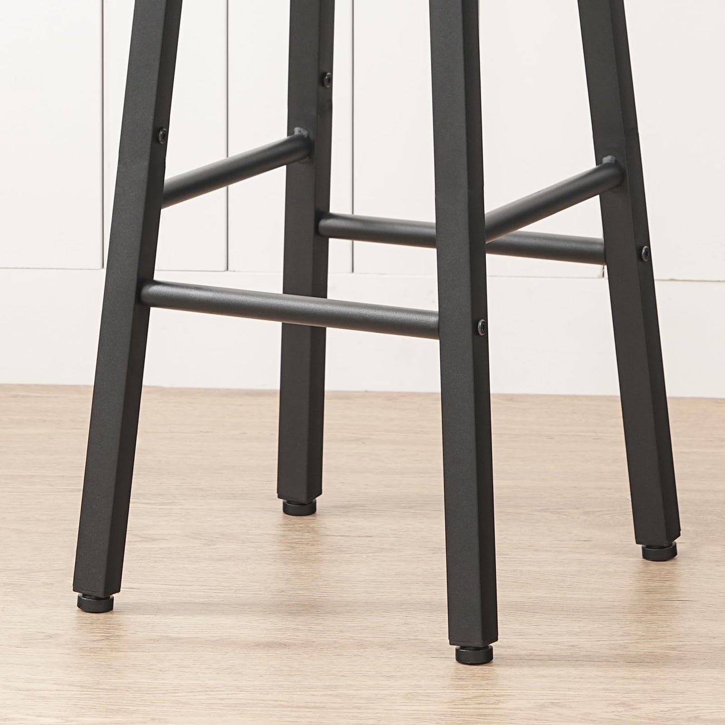 HOOBRO Bar Stools, Bar stools Set of 2,Counter Height Bar Stools, 24.8" Barstools for Kitchen Island, Industrial Kitchen Bar Chairs, for Dining Room, Bar, Black BB07BY01G1N2