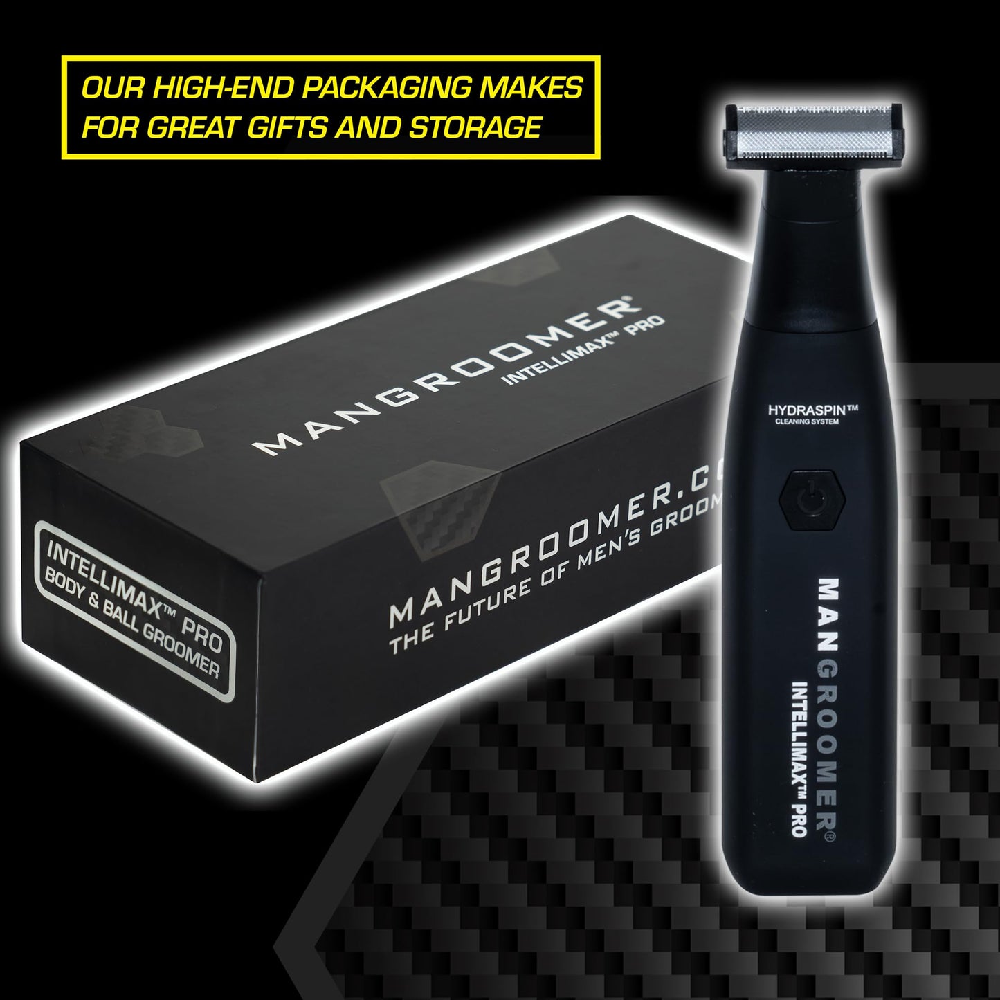 MANGROOMER INTELLIMAX PRO Body and Ball Groomer, Groin Trimmer for Men, Electric Ball Trimmer, Pubic Shaver, with Free Bonus Foil Included and Free Nose Trimmer Replacement Head