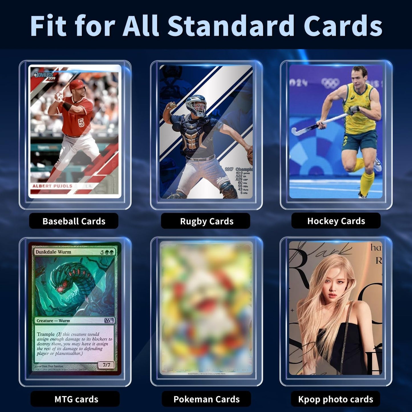 1000 Card Sleeves Top Loaders for Cards, Toploaders Premium Baseball Card Sleeve Hard Plastic, 3" x 4" Trading Cards Holder, Sports Protectors(500 Toploaders + 500 Penny Sleeves)