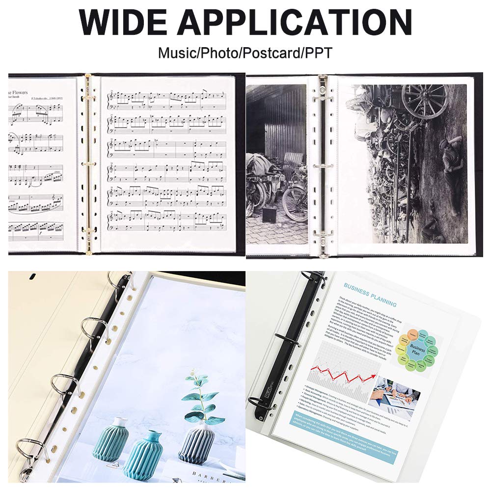 Sheet Protectors, HERKKA 900 Pack Heavy Duty Clear Plastic Page Protectors Sheet Reinforced 11-Hole Fit for 3 Ring Binder Fits Standard 8.5 x 11 Paper, 9.25 x 11.25 Top Loaded, Acid Free