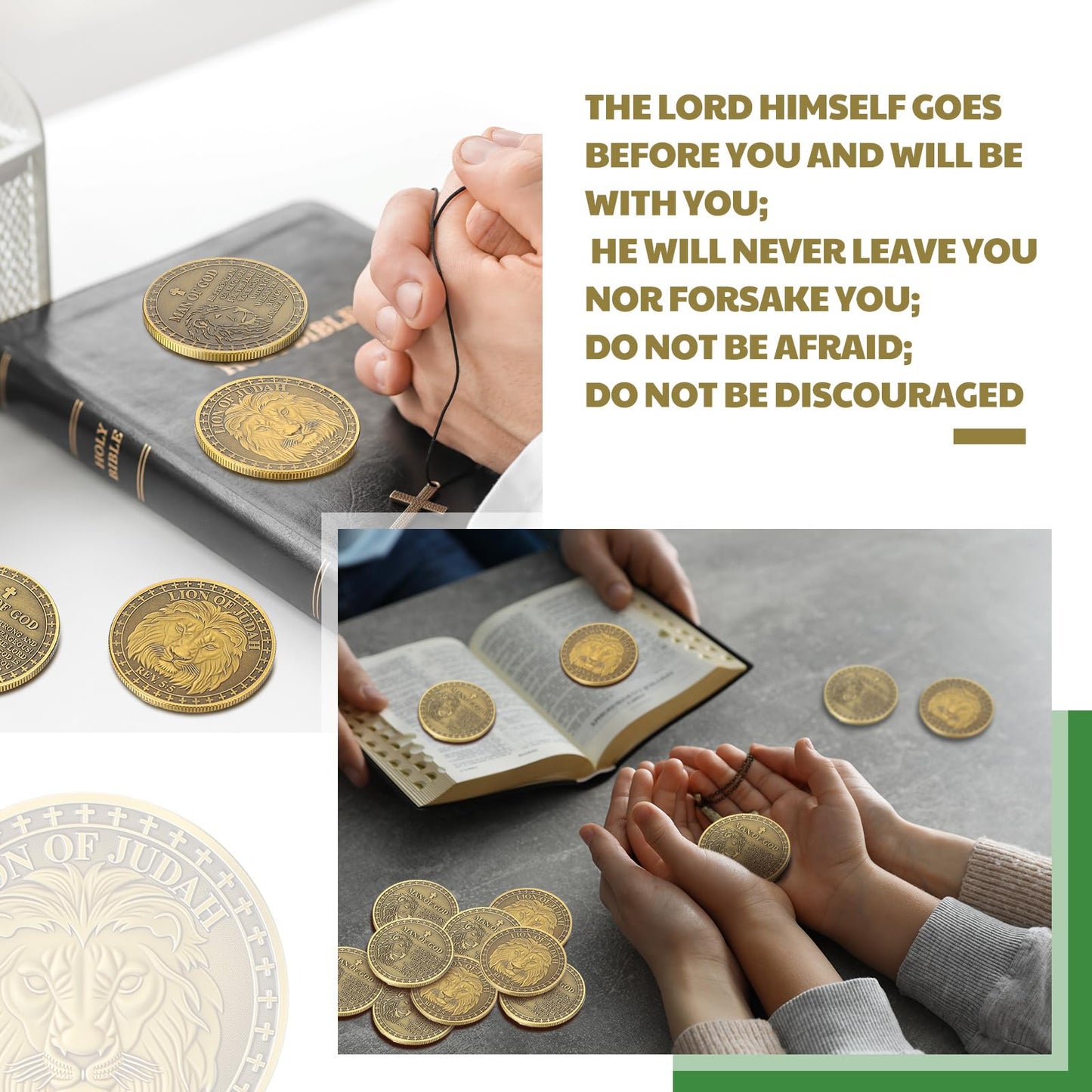 Siifert 20 Pcs Christian Lion of Judah Coin Religious Man of God Tokens Coins Funny Christian Gifts Challenge Pocket Token for Prayer