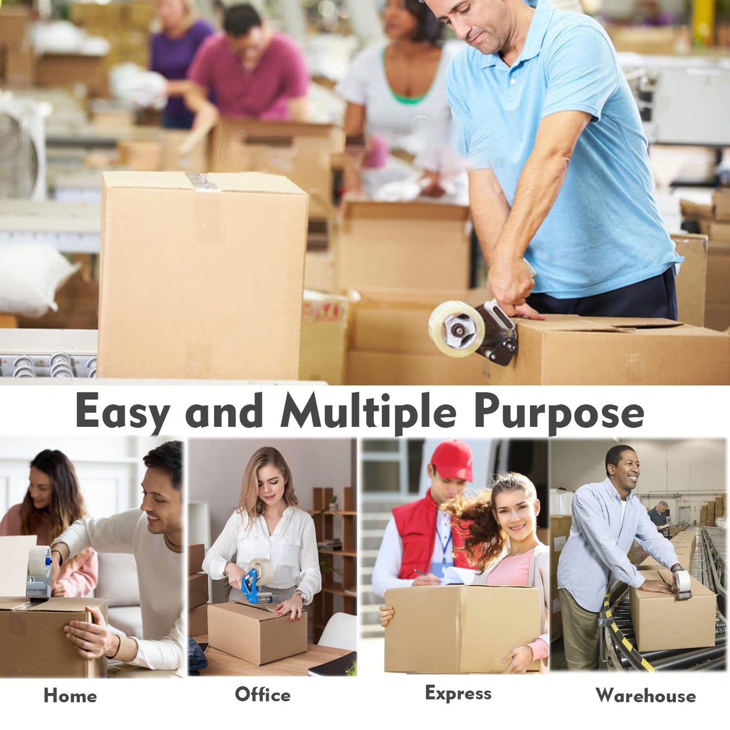 Packing Tape Refill Rolls Heavy Duty 36 Rolls Sealing Great for Packing Box Shipping and Moving Supplies Packaging 1.88" x 65 Yards 3" Core 2.7 Mil Thick
