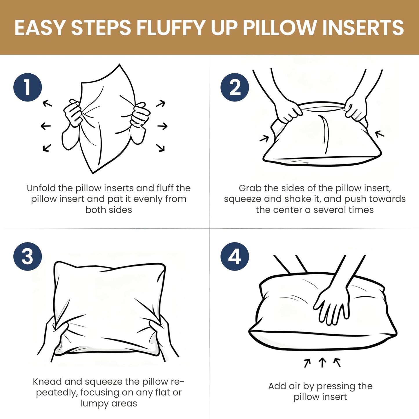 BHZ Throw Pillows 20x20 Euro Pillow Inserts Set of 2, Down Feather Alternative Pillow Inserts, Decorative Soft Large Square White Throw Pillows Insert for Couch Bed Dorm Sofa with Breathable Cover