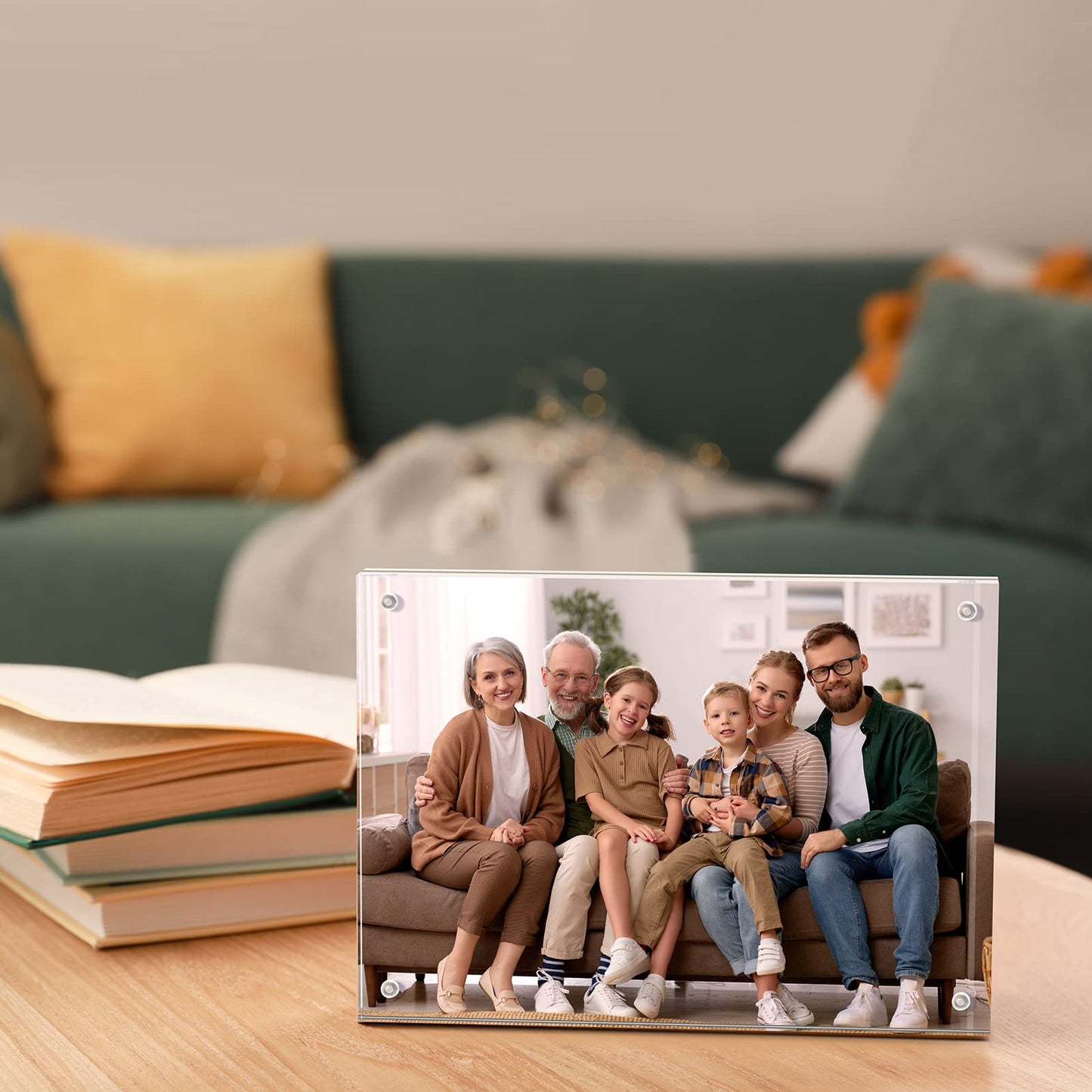 Syntrific 5x7 Acrylic Photo Frame 5Pack Premium Acrylic Photo Frame Magnetic Picture Frames Clear