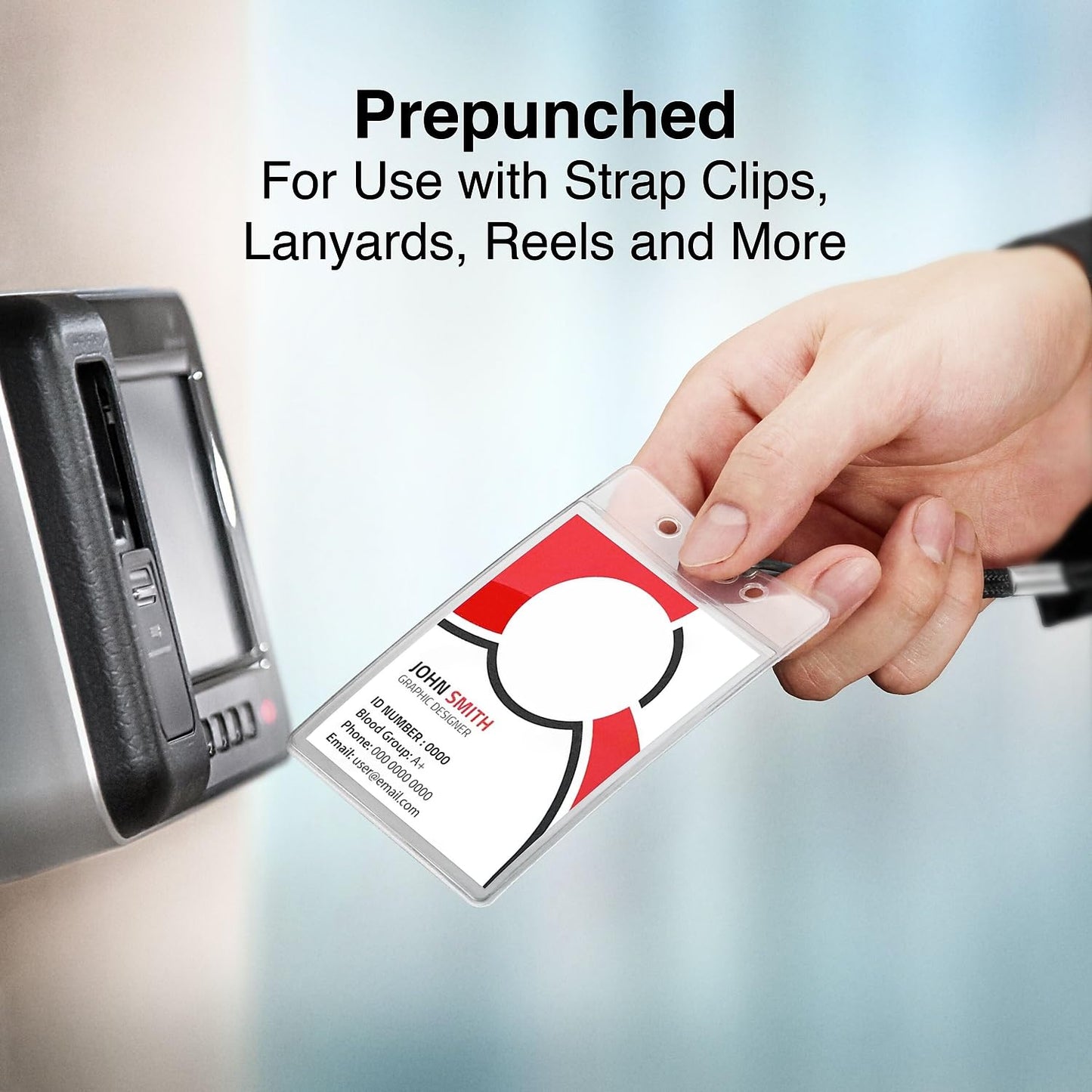 Staples Vertical ID Badge Holders – Clear Plastic Badge Holders for Work & Events, 50-Pack