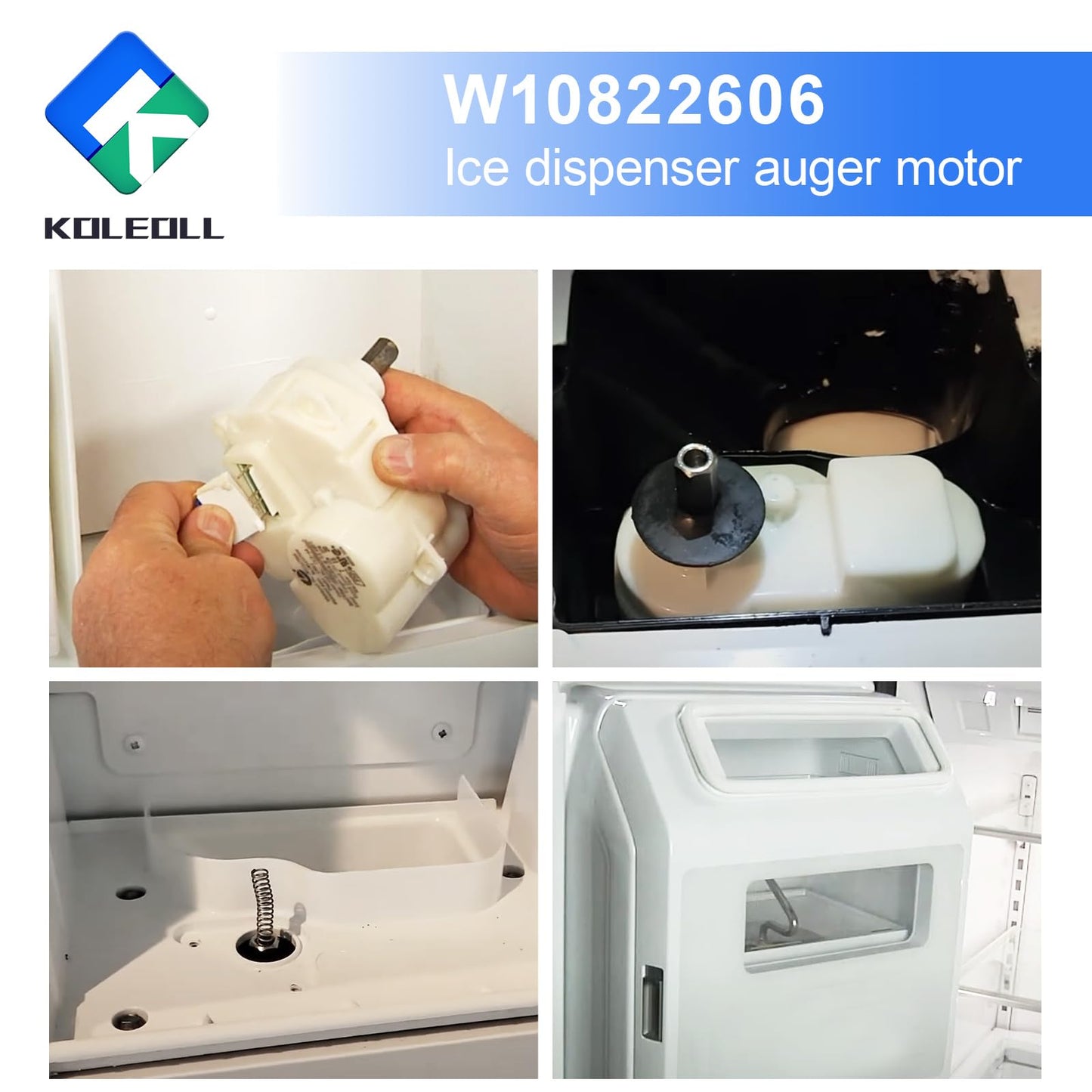 W10822606 Ice Dispenser Auger Motor Compatible with Whirlpool Refrigerator, 120 Volt 60HZ, Replace W10215646 W10271506 W11185741 W11298175 W11391787