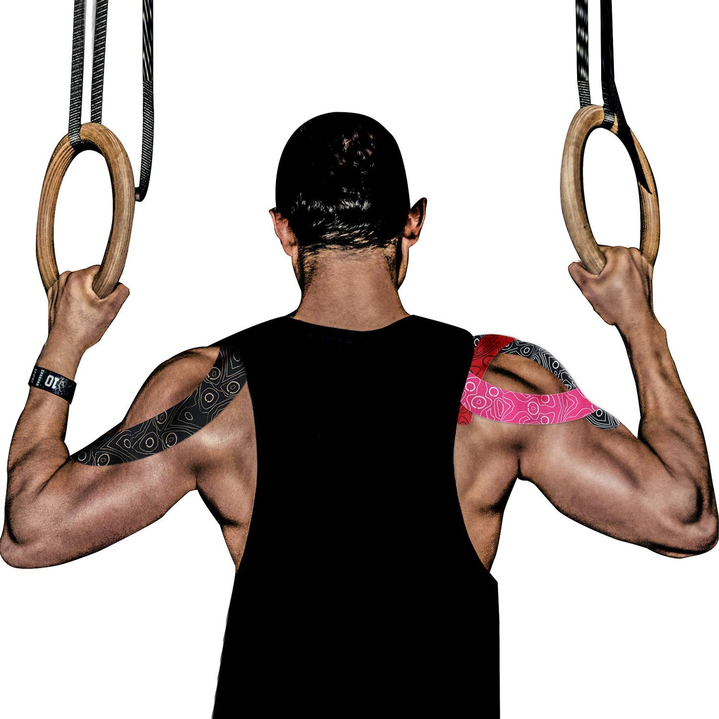 (2in X 103 Feet) OK TAPE PRO Bulk Kinesiology Tape, Original Elastic Latex Free Kinesiology Therapeutic Tape, Free Cut Printed, Black+White