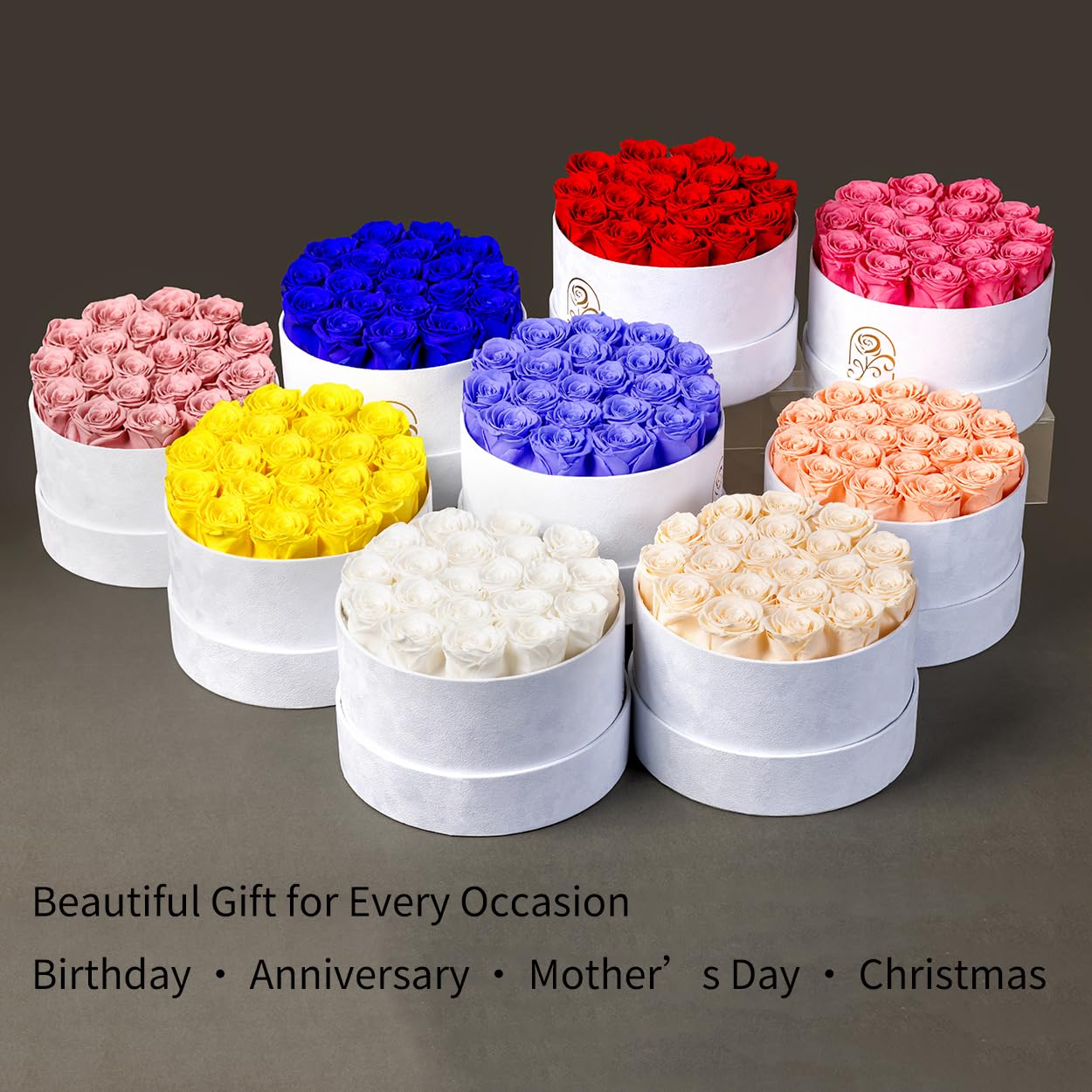 Gifts for Women Preserved Roses Flower Box, Luxury Velvet Box with 20 Roses, Preserved Flowers, Romantic Gift for Her, Wife, Girlfriend, Birthday Anniversary Christmas (Red)