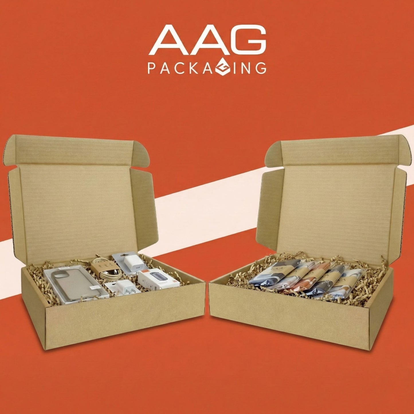 Corrugated Shipping Box Mailers AAG PACKAGING boxes for packaging small business, small mailing boxes, rigid 90° corners, secure slot closure, quick fold assembly (9"x6.5"x2" Brown/Set of 20)