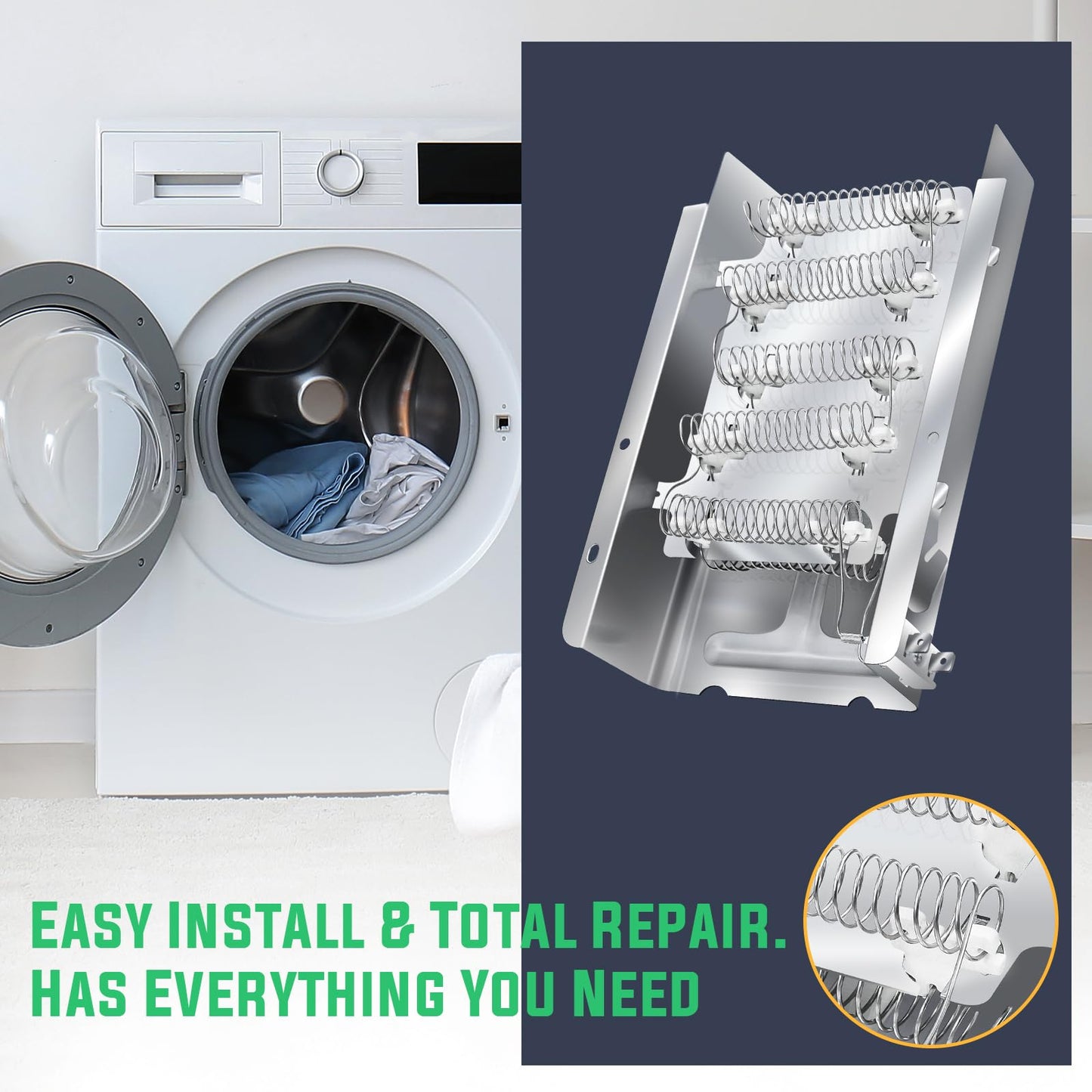 279838 Dryer Heating Element 3403585, 3387134 Cycling Thermostat, 3977767 High-limit Thermostat, 3977393 Thermal Cut-off Switch, 3392519 Thermal Fuse Replacement for Whirlpool & Kenmore Clothes Dryers