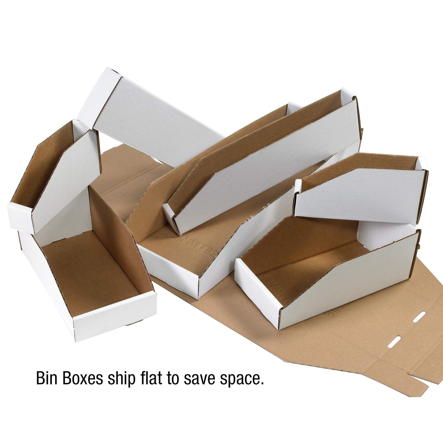 Box USA Storage Bins Medium 3"L x 18"W x 4 1/2"H 25-Pack - Corrugated Cardboard Box for Packing, Moving, and Storage