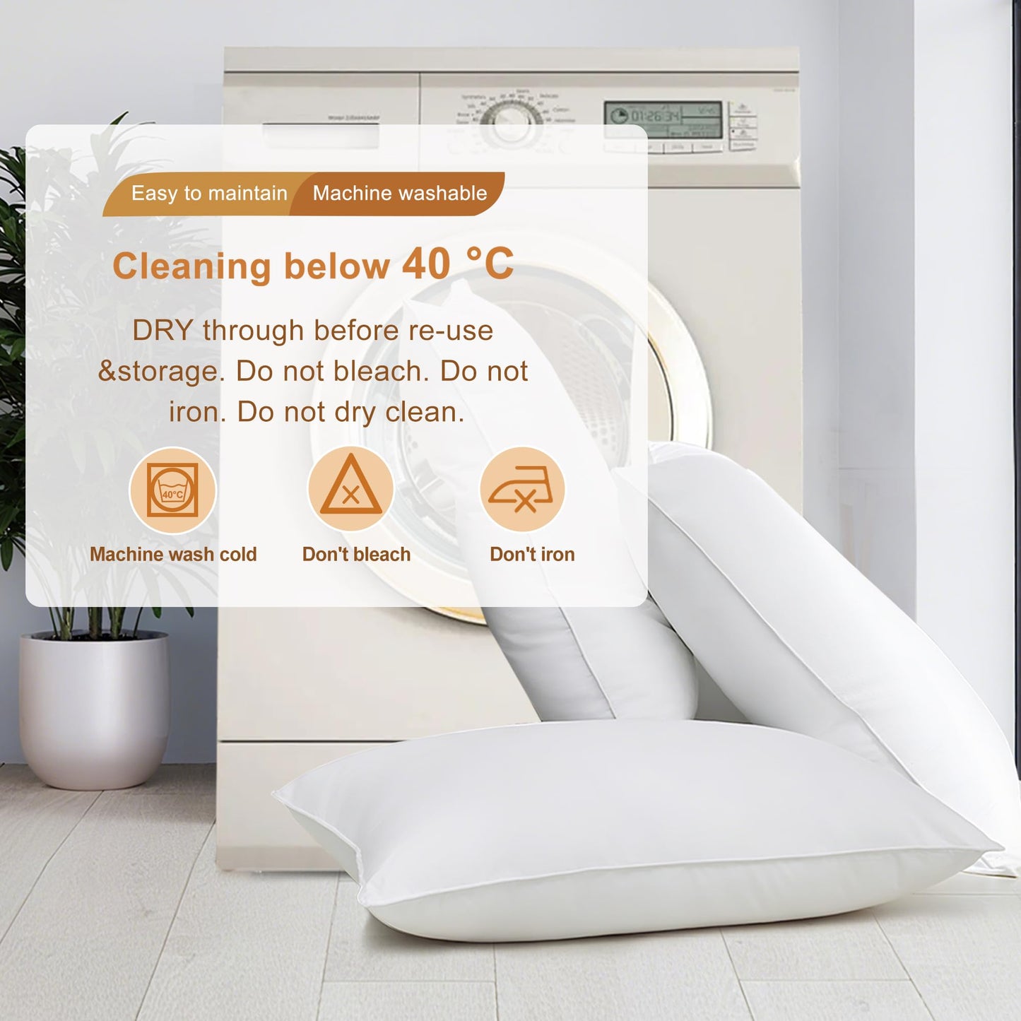 WQSPRING Down Pillows King Size Set of 2-750 Fill Power Hotel Quality Bed Pillows for Sleeping, Medium Firm for Side Back Stomach Sleepers, Breathable Downproof Cover, Oeko-TEX Certified (20” x 36”)
