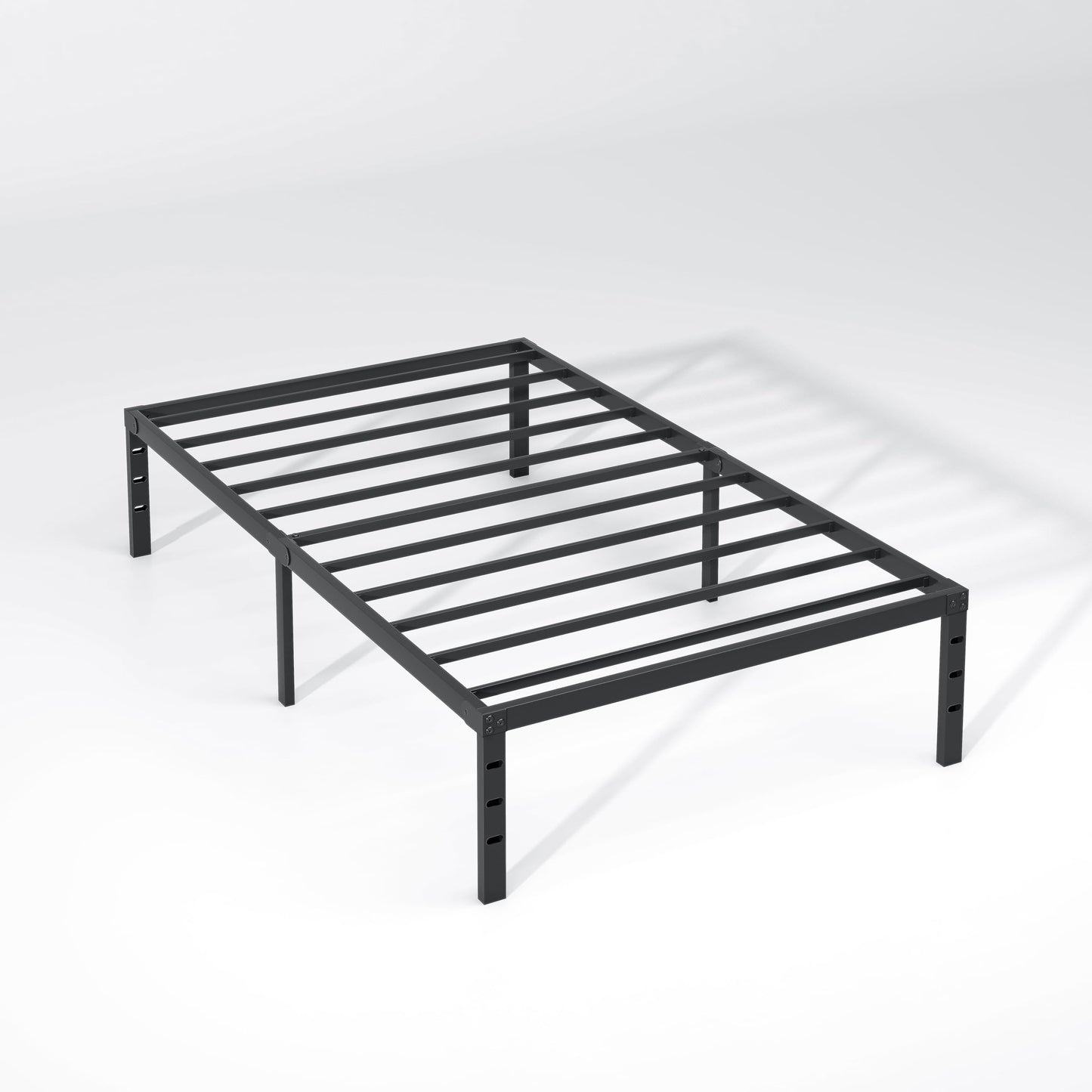 NEW JETO Metal Bed Frame,Twin Size Bed Frame with Storage Space,Heavy Duty Sturdy Mattress Foundation,Easy Assembly,No Box Spring Needed, Black,14 Inch,Twin