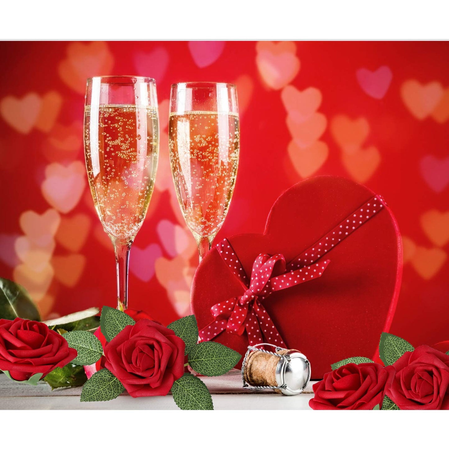 AmyHomie Artificial Flower Dark Red Rose 100pcs Real Looking Fake Roses w/Stem for DIY Wedding Bouquets Centerpieces Arrangements Party Baby Shower Valentines Day Christmas Tree Decorations