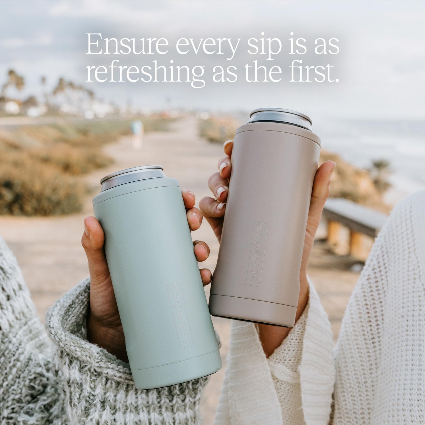 BrüMate Hopsulator Slim Can Cooler Insulated for 12oz Slim Cans | Skinny Can Insulated Stainless Steel Drink Holder for Hard Seltzer, Beer, Soda, and Energy Drinks (Onyx Leopard)