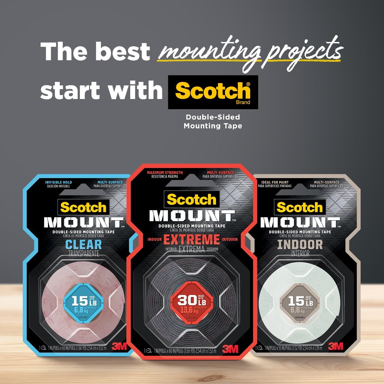 Scotch-Mount Double-Sided Tape Mega Roll, 3/4 in x 114 ft, Indoor Mounting White Tape, Features 3M Industrial Strength Adhesive, No Mess or Tools (110H-MR)
