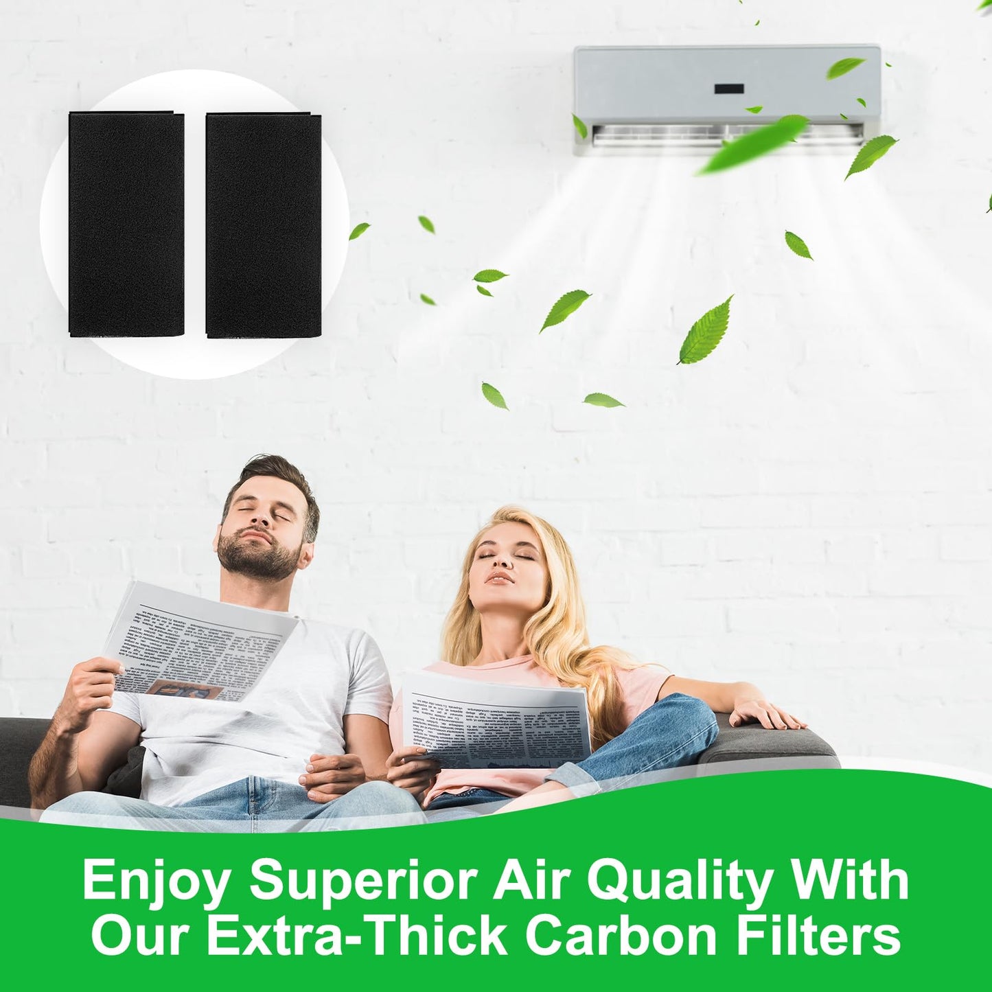 Threlaco 8 Pcs Activated Carbon Filter Cut-to-fit Carbon Filter Sheet for Air Charcoal Filters 16 x 48" Air Filters Replacement VOC Parts Accessories