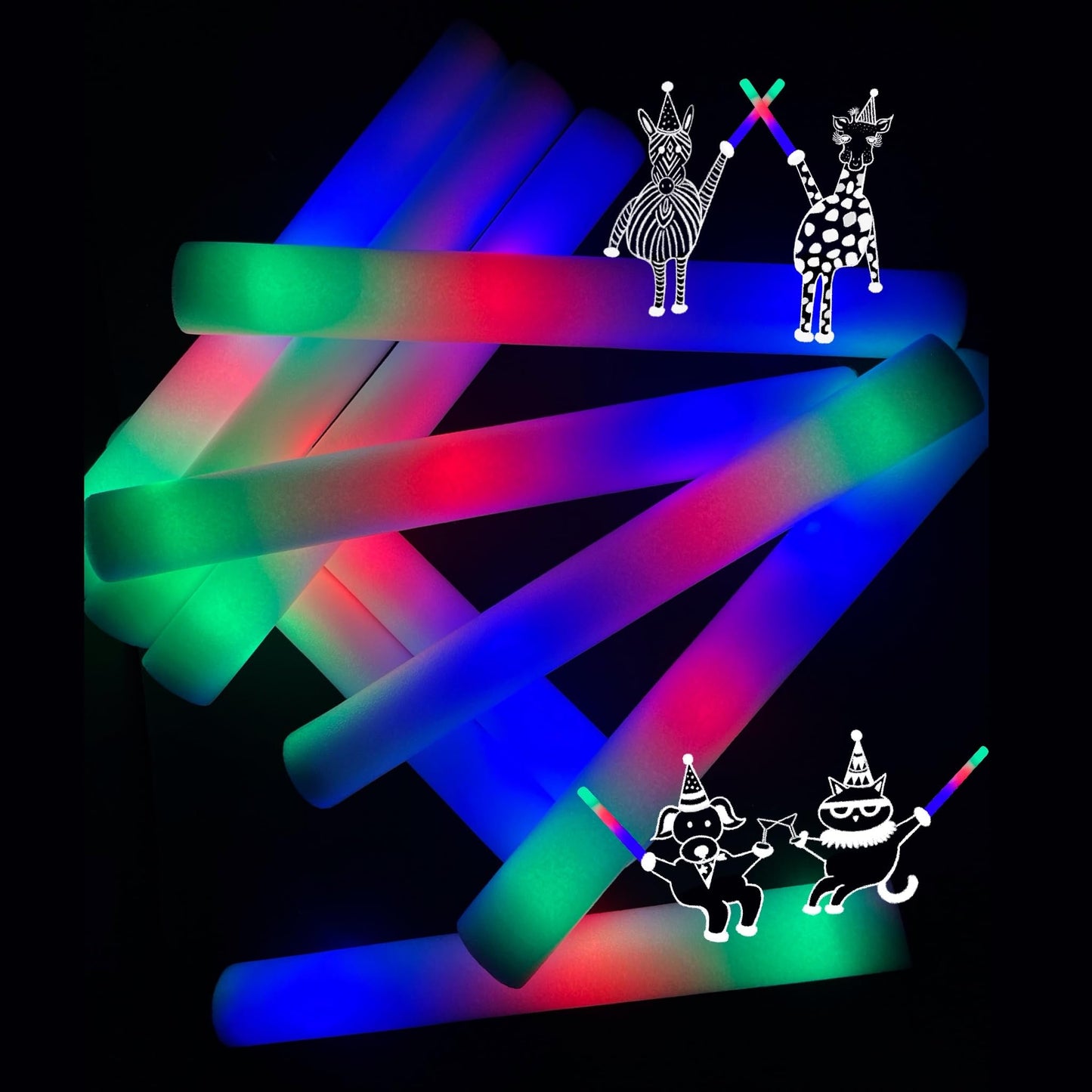 100-Bulk Pack Glow Foam Sticks – UltraBright 3 Flashing Modes, great for kids’ parties, Halloween, school events, campouts & more. From a fun-loving, U.S.-owned small business!