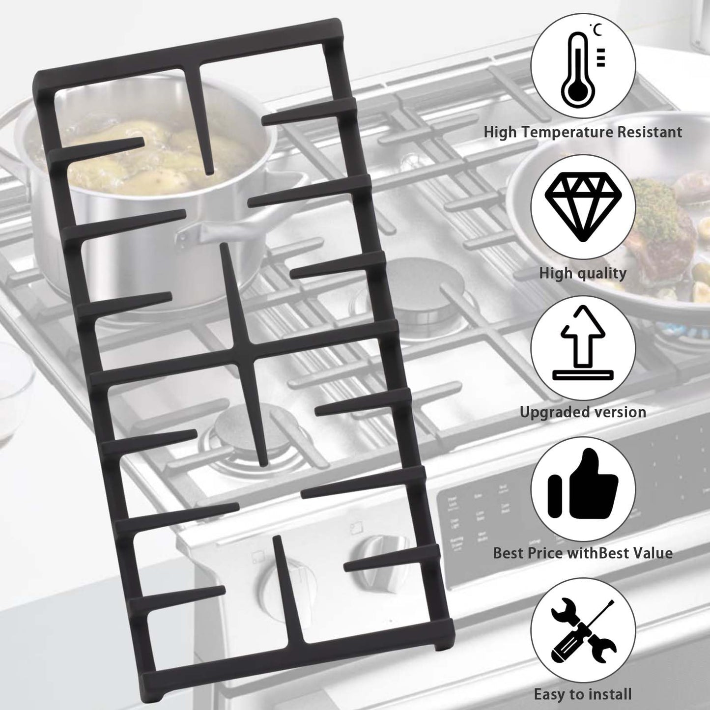 WB31X27150 Grate Replacement Parts Center Gratefor GE Gas Stove Replace WB31X24737 AP5985159 Gas Range Burner Grate