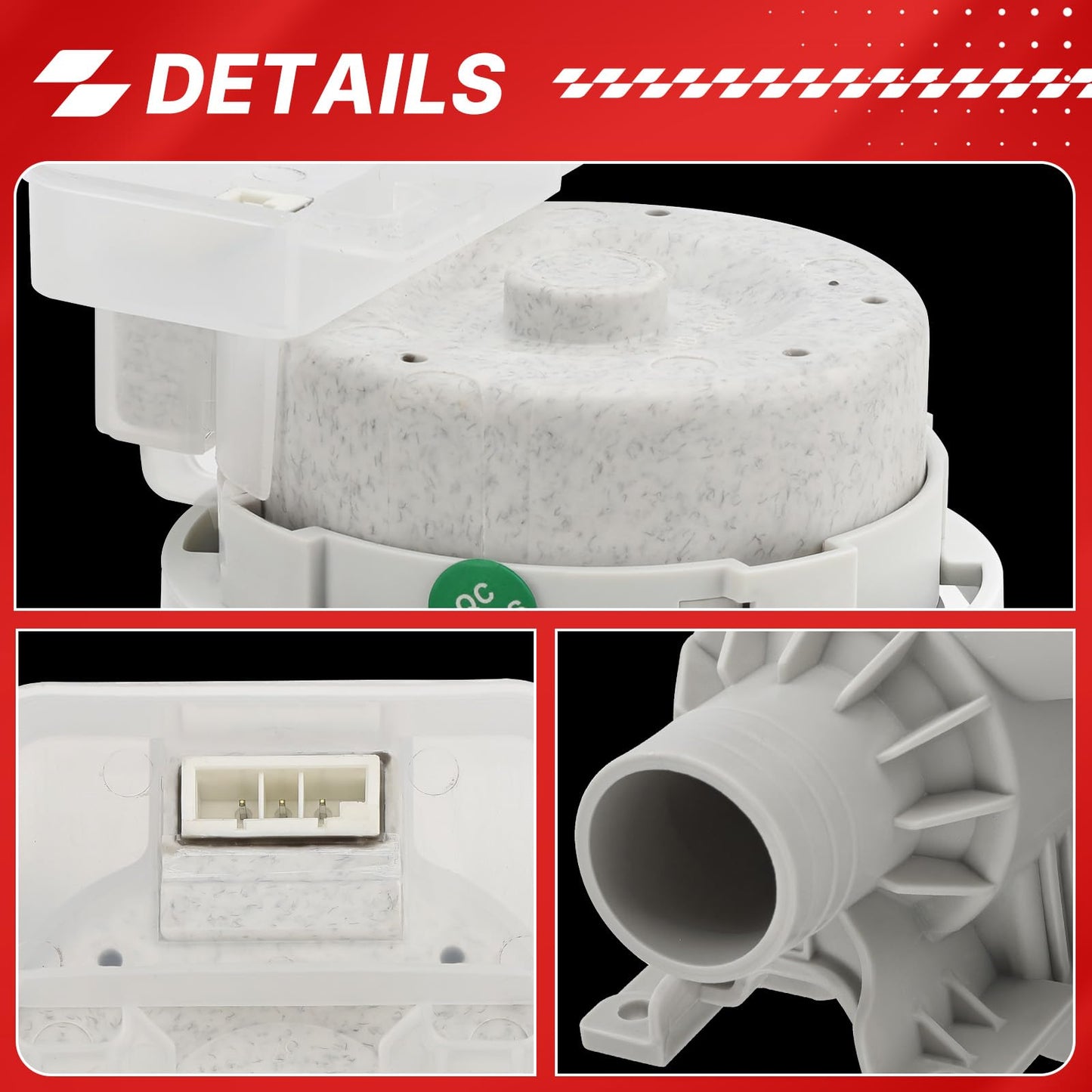 AHA75673404 Washer Drain Pump Assembly Fit for LG WT7800CV WT7100CW WT7060CW WT7300CV WT7800CW WT7900HBA WT7150CW WT7305CW WT7305CV WT7250CW WT7405CW Replace AP6978814 PS12748410