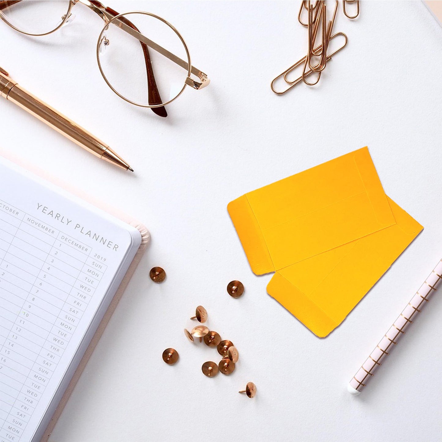 Homrelaxy #1 2400 Pcs Small Coin Envelopes 2.25" x 3.5" with Gummed Flap, Yellow Kraft Mini Envelopes for Storing Keys, Stamps, Seeds, Tips and Small Items (2400)