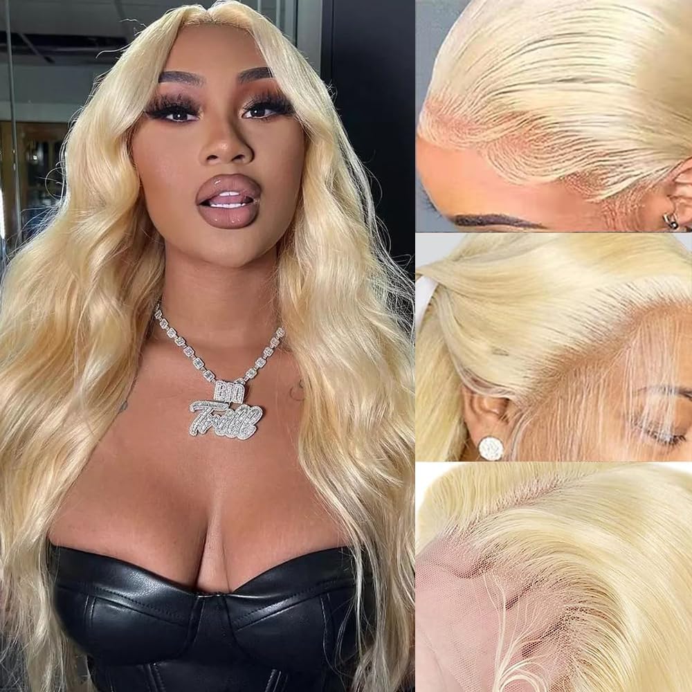 Manyisi 30 Inch 613 13x6 Lace Front Wig Human Hair 200 Density Blonde Body Wave Lace Front Wigs Human Hair Pre Plucked Blonde Wig Human Hair 613 HD Lace Frontal Wigs Human Hair