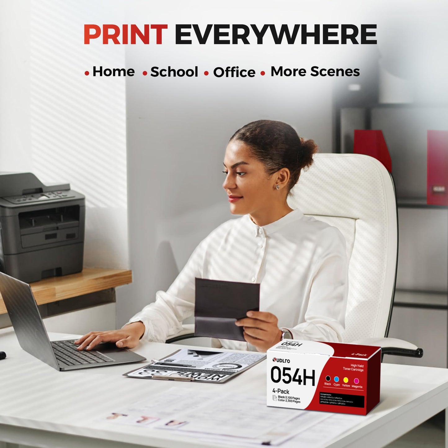 054H Toner Compatible with Canon 054 Toner Cartridge Set High Yield Replacement for Canon MF642cdw Toner Cartridge Work for Color imageCLASS MF642cdw MF644cdw MF641CW LBP622Cdw | CRG-054 Toner 4 Pack