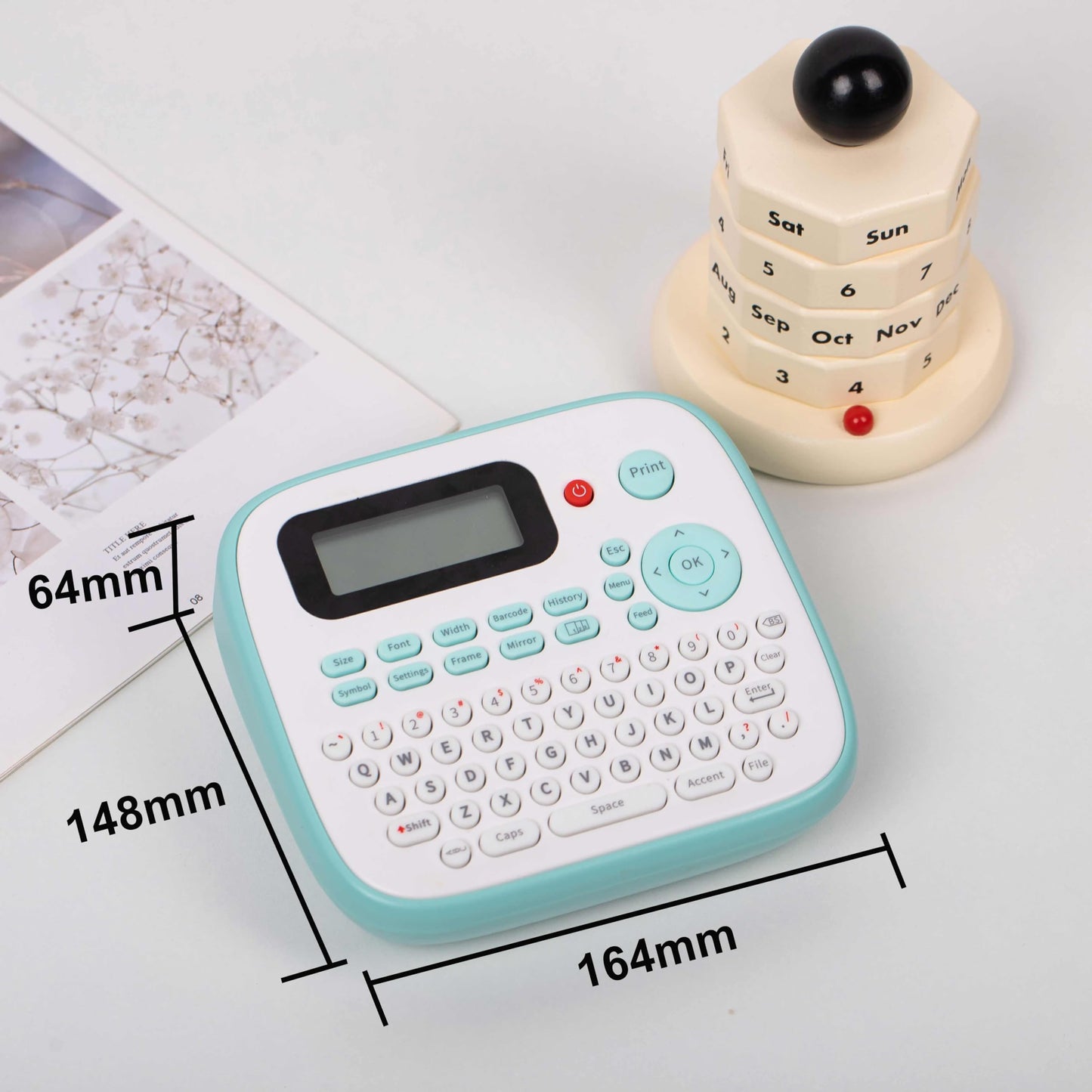 Vixic Label Makers, Label Maker Machine with Different Fonts, D210S Portable Labeler Machine with QWERTY Keyboard, Labelmaker with 12mm Laminated Waterproof-Labels for Home Office School Kids Items