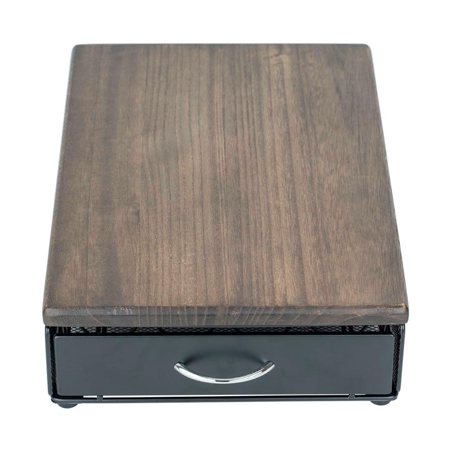 HiveNets for Vertuo Coffee Capsule Storage Drawer Compatible with Nespresso Vertuoline Pods Holder Metal and Wood Top Organizer (can hold 40 Pods)