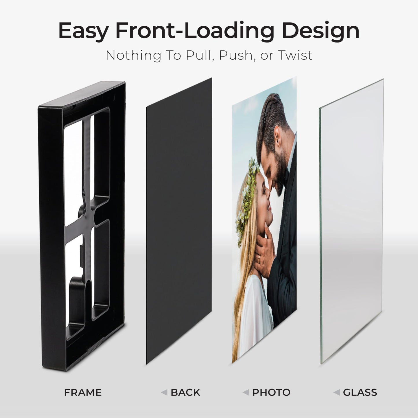 MANTELLO ESSENTIALS 8.5 by 11 picture frame 6 PACK 8.5 x 11 frame Front Loading picture frames 8.5 x 11 Pictures Documents Certificates Diplomas, And More