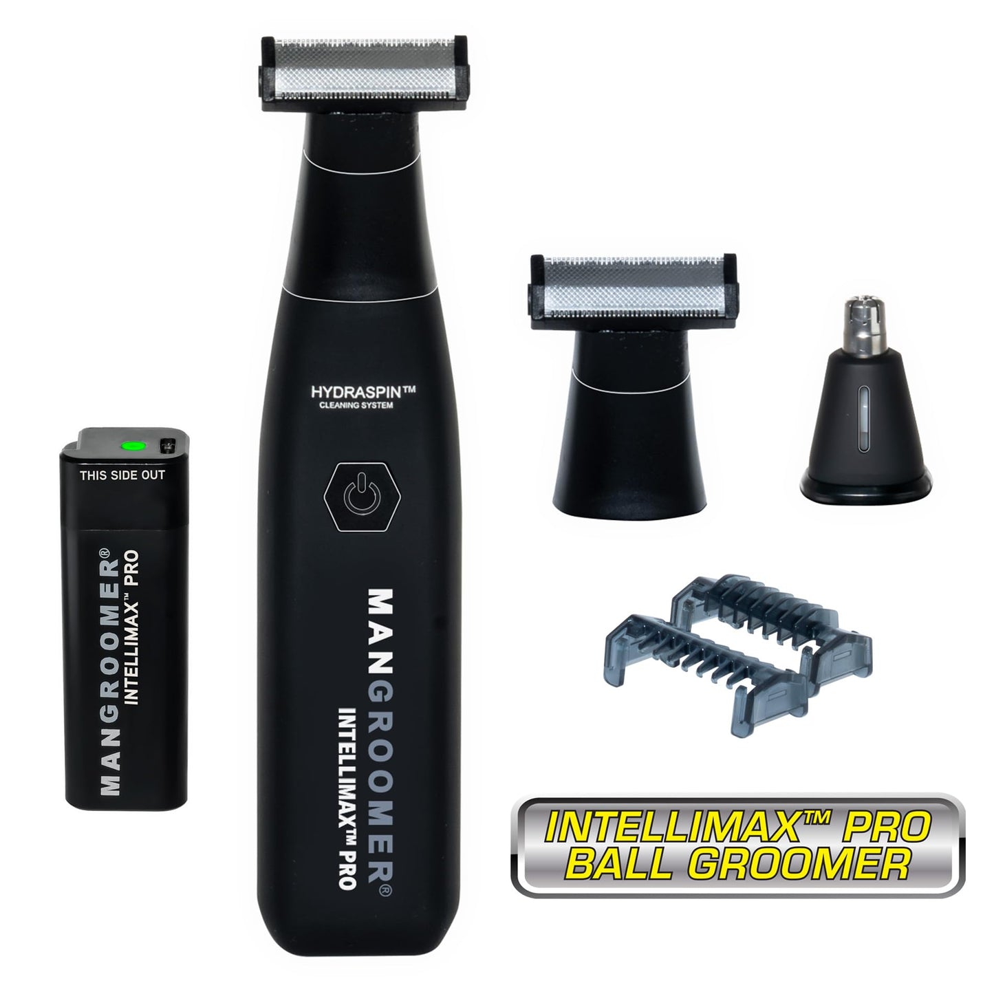 MANGROOMER INTELLIMAX PRO Body and Ball Groomer, Groin Trimmer for Men, Electric Ball Trimmer, Pubic Shaver, with Free Bonus Foil Included and Free Nose Trimmer Replacement Head